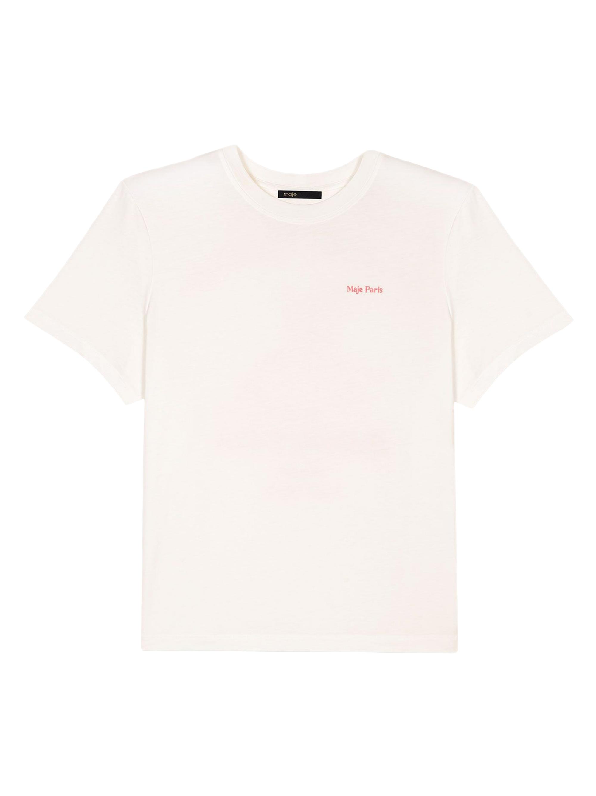 Maje Women's Printed T-Shirt - Off White