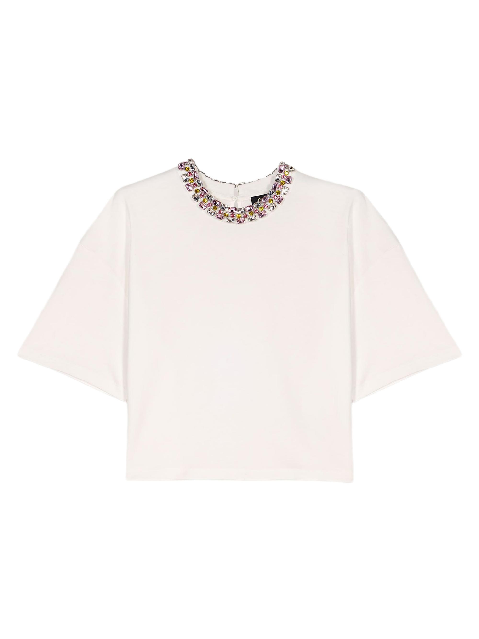 Maje Women's Jewellery Neck T-Shirt - White