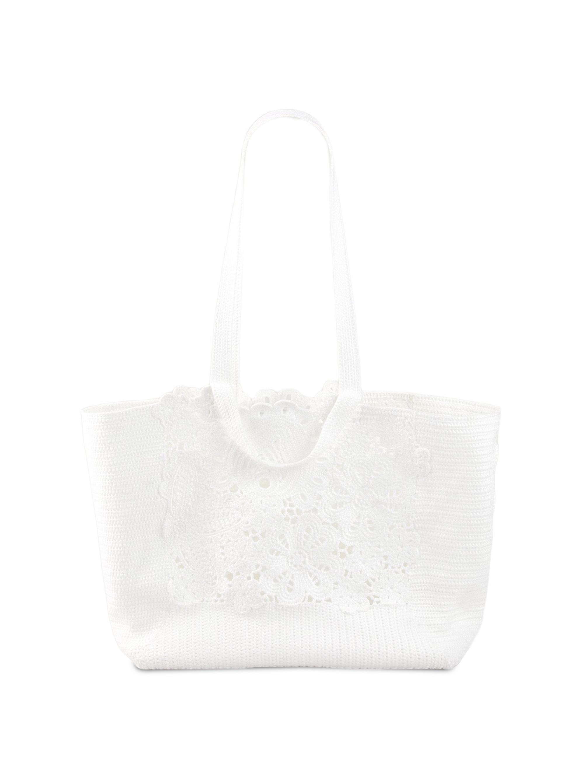 Sandro Women's Crochet Tote Bag - Ecru