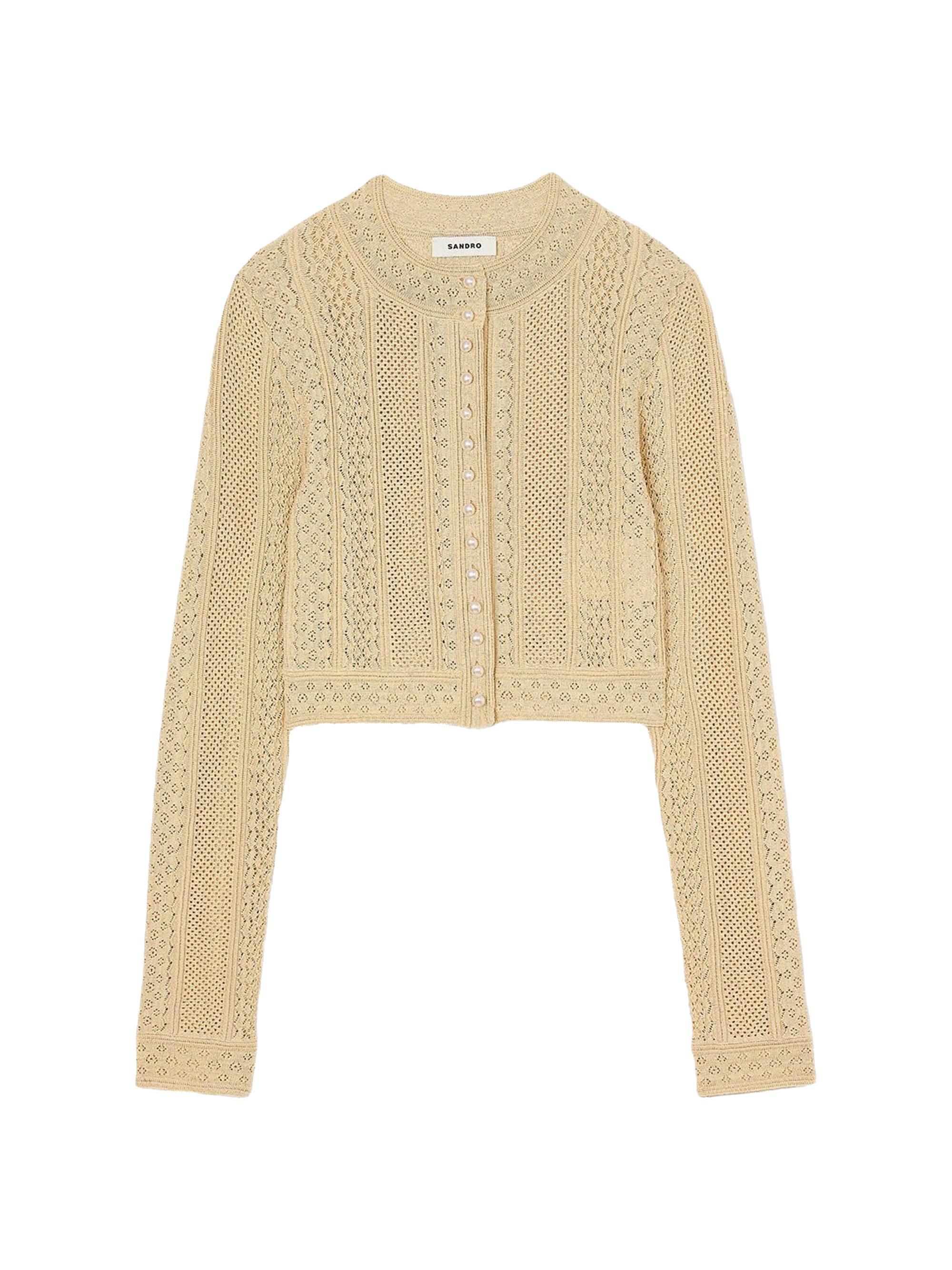 Sandro Women's Pointelle Knit Cardigan - Gold