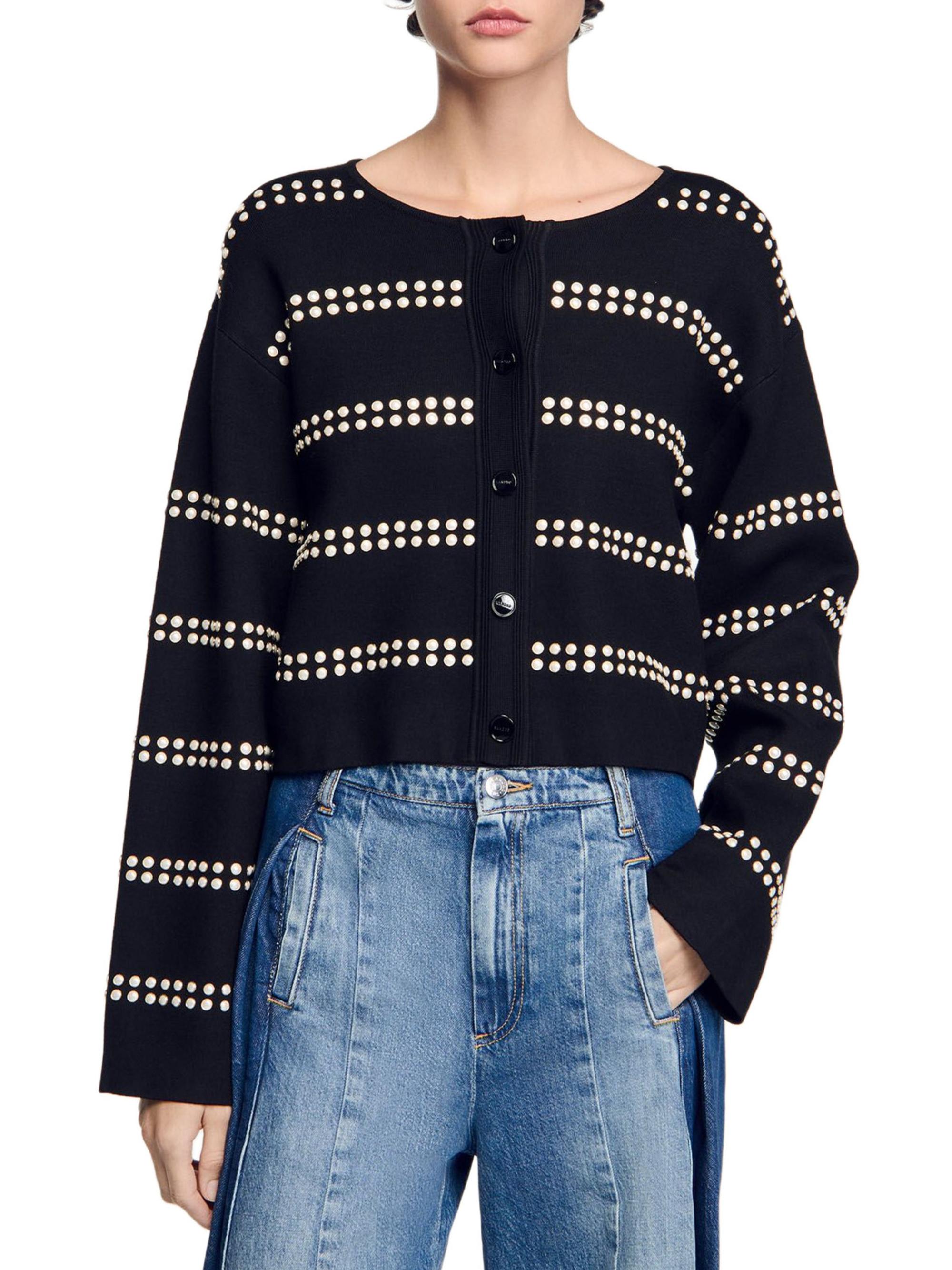 Sandro Studded Cardigan | Saks Fifth Avenue