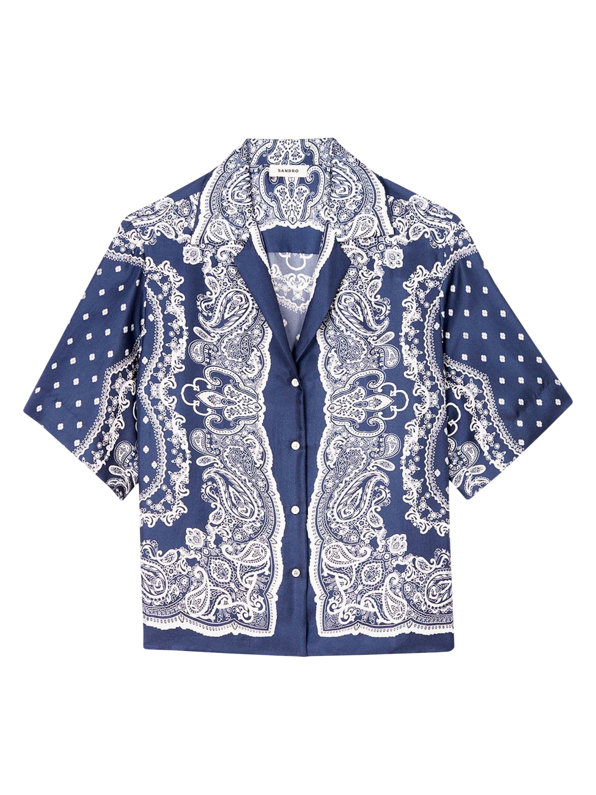 Sandro Women's Bandana Print Shirt - Blue Ecru