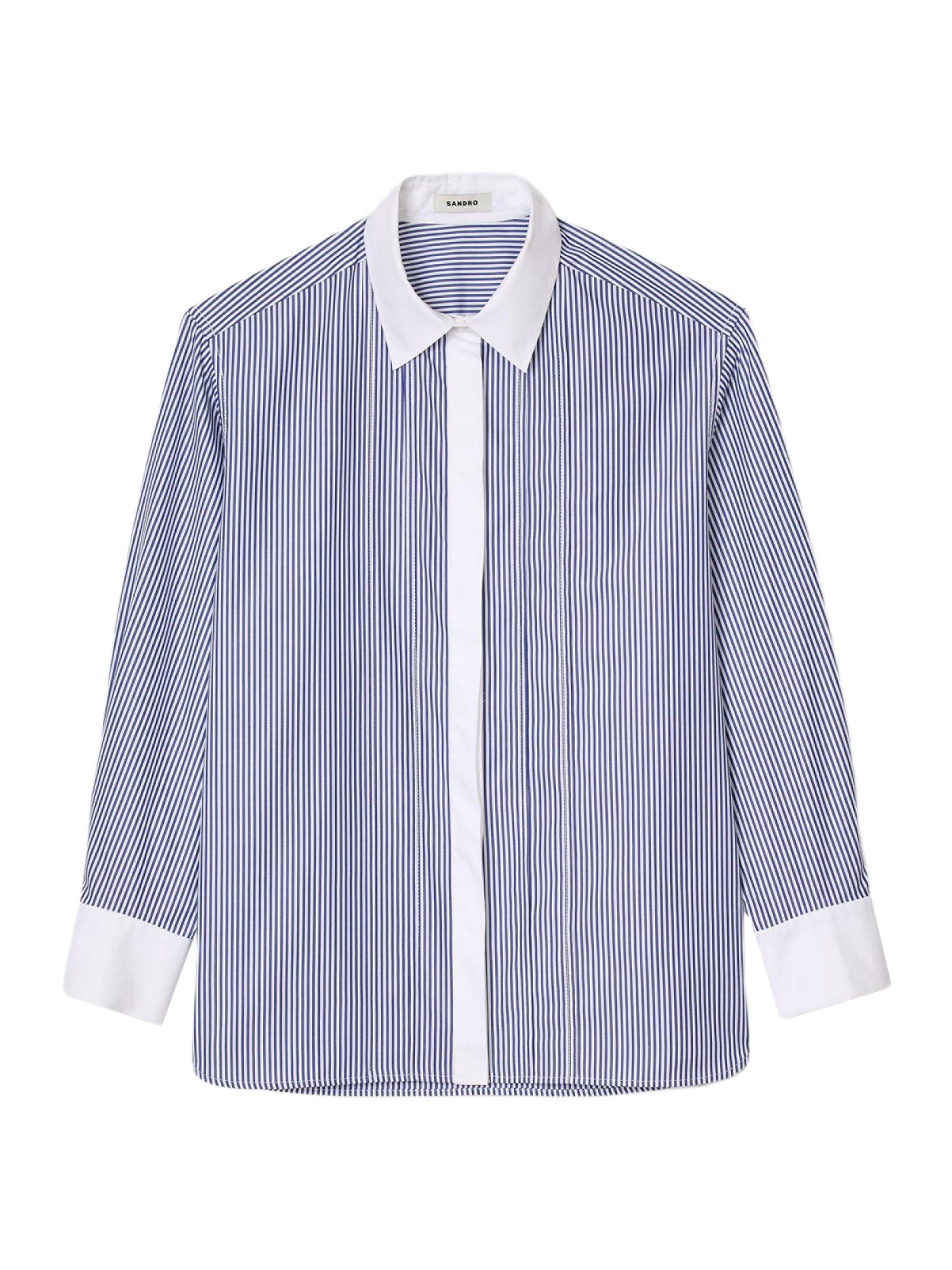 Sandro Women's Striped Shirt - Blue White