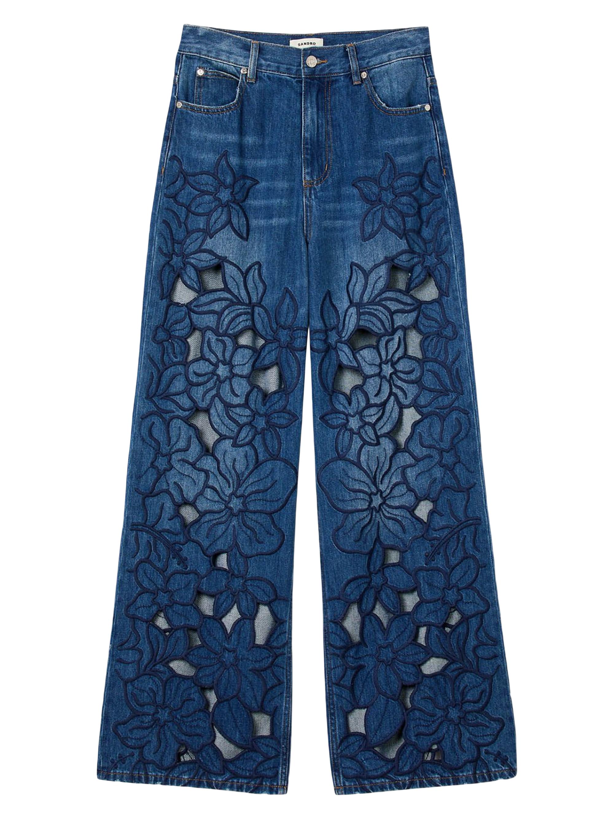 Sandro Embroidered Jeans Saks Fifth Avenue - Main Image