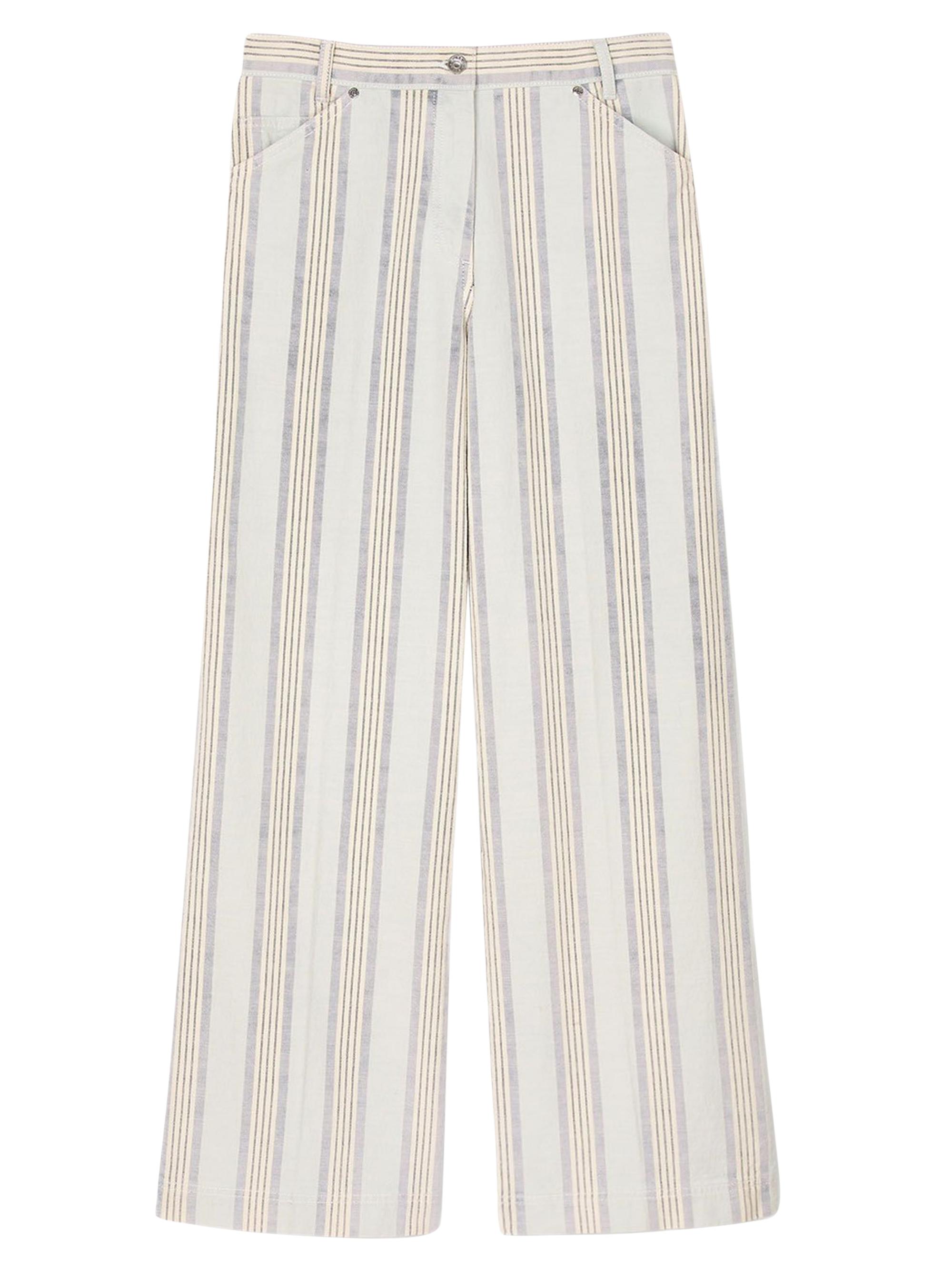 Sandro Women's Striped Cargo Jeans - Blue