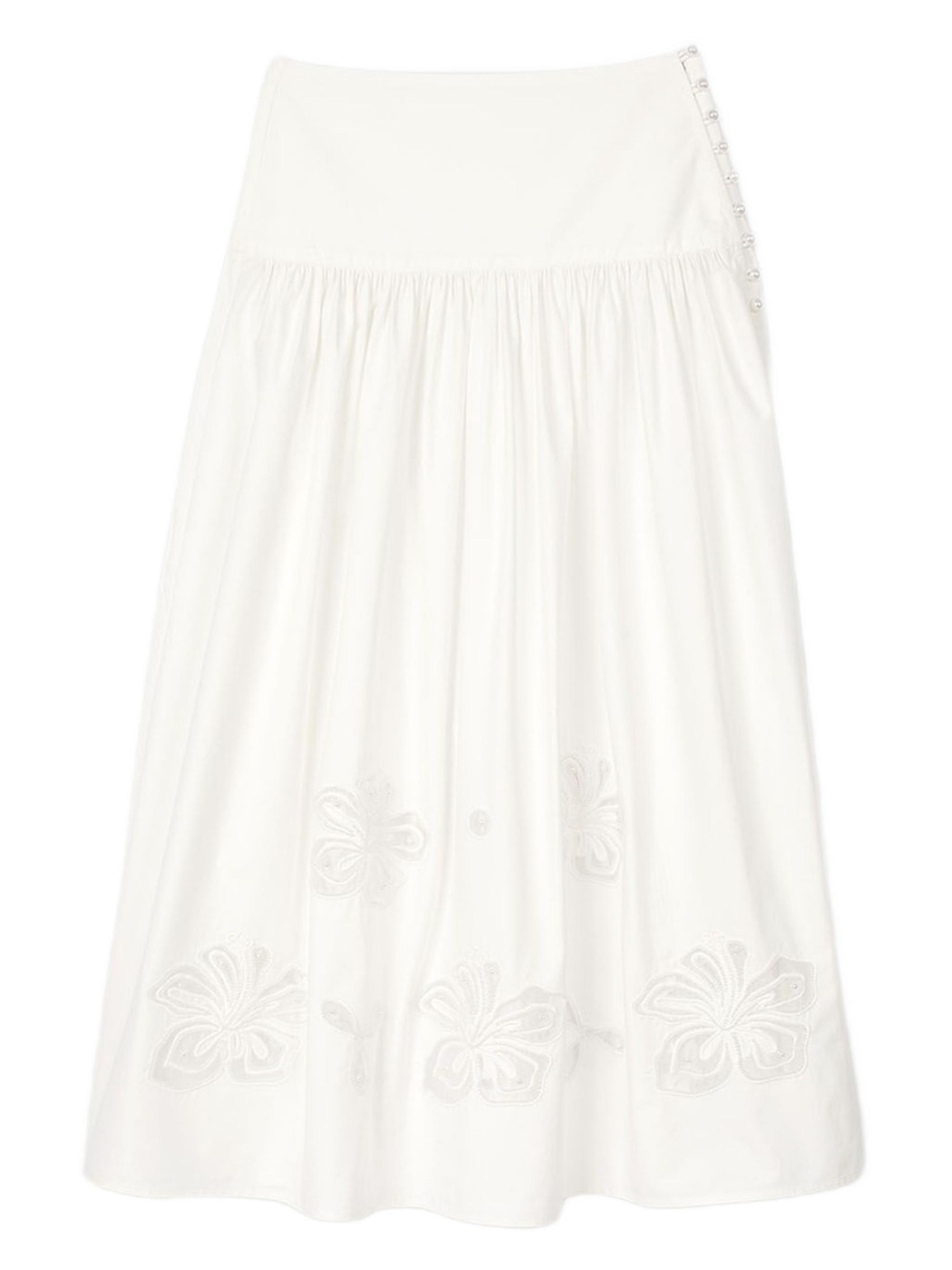 Sandro Women's Maxi Poplin Skirt - Ecru