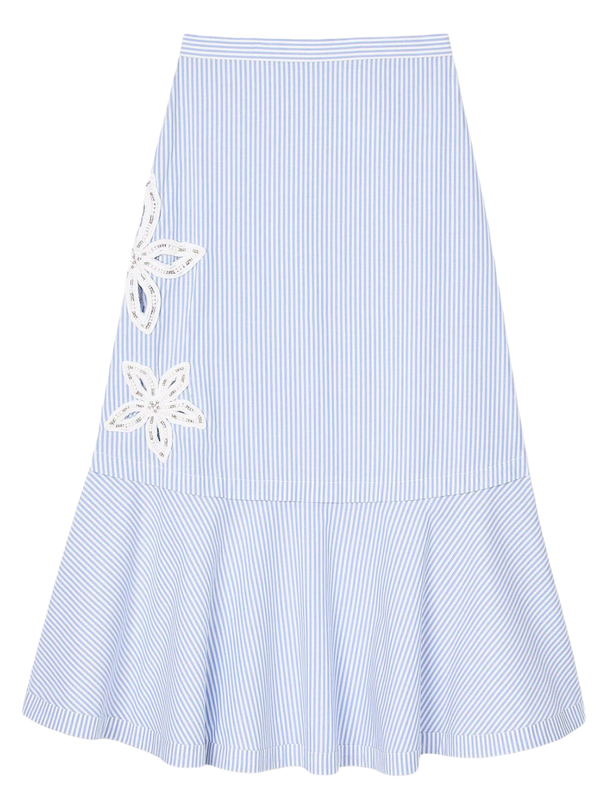 Sandro Women's Maxi Striped Skirt - Sky Blue