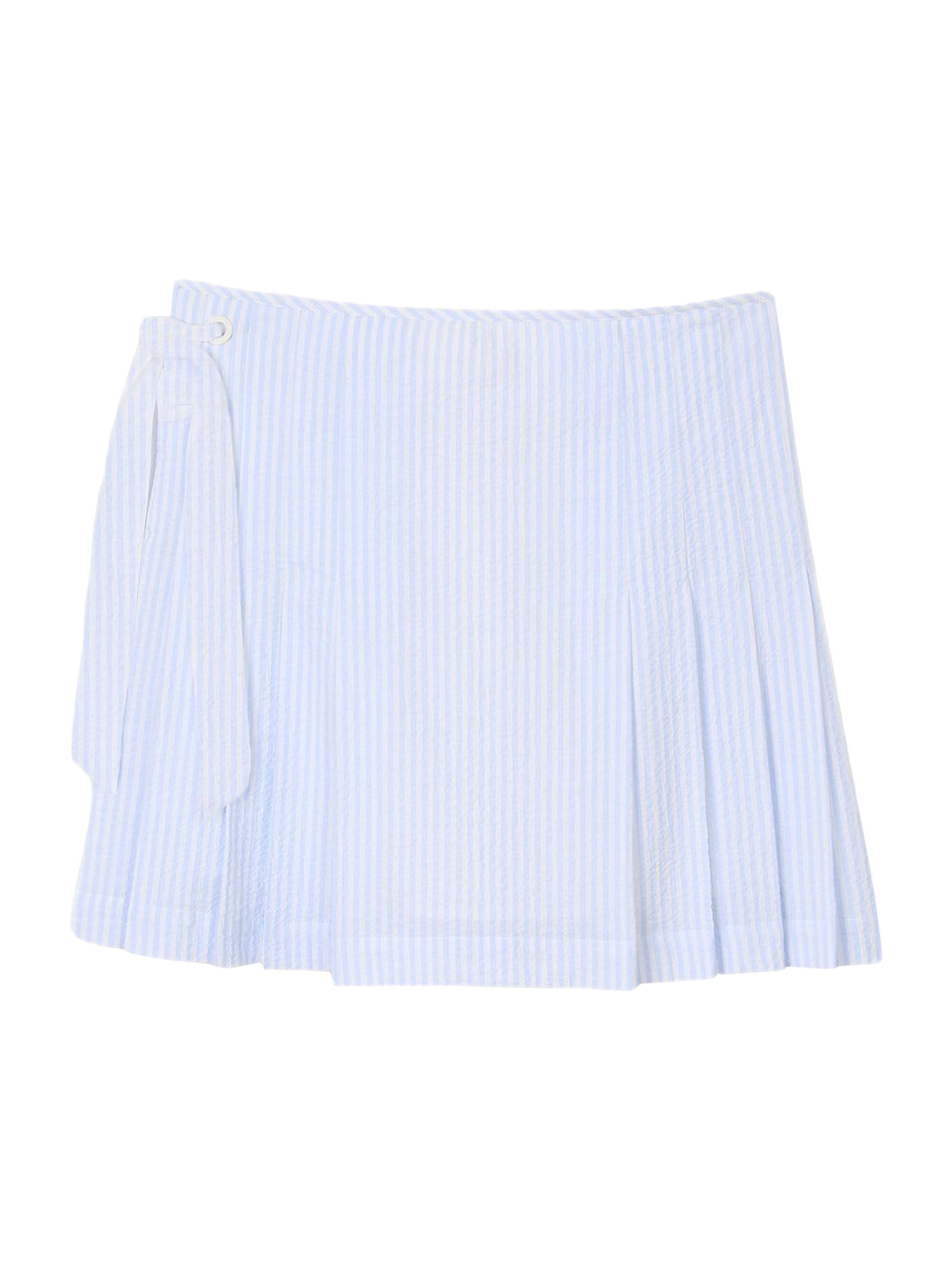 Sandro Women's Short Striped Skirt - Ciel Blanc