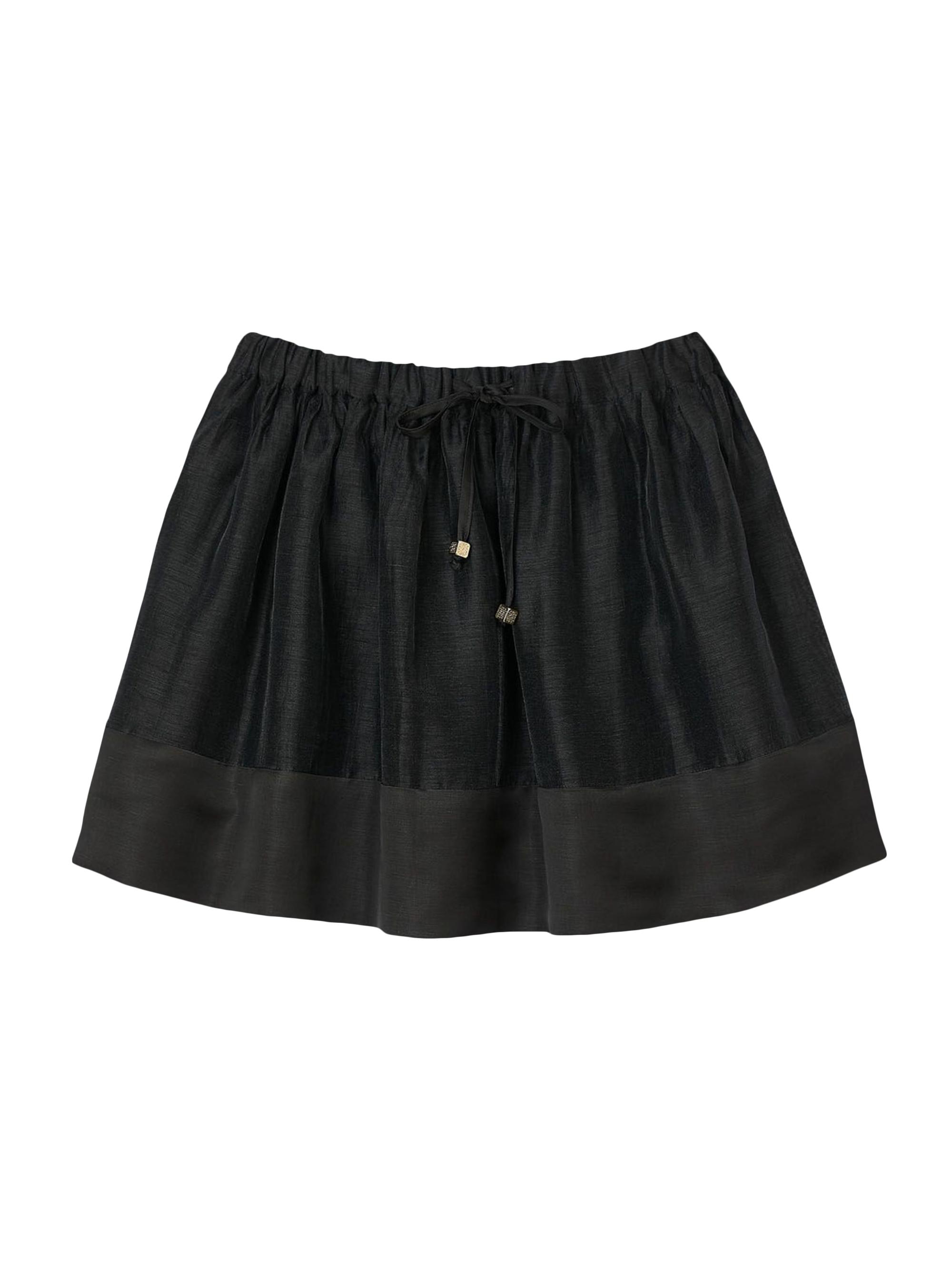 Sandro Women's Short Dual-Material Skirt - Black