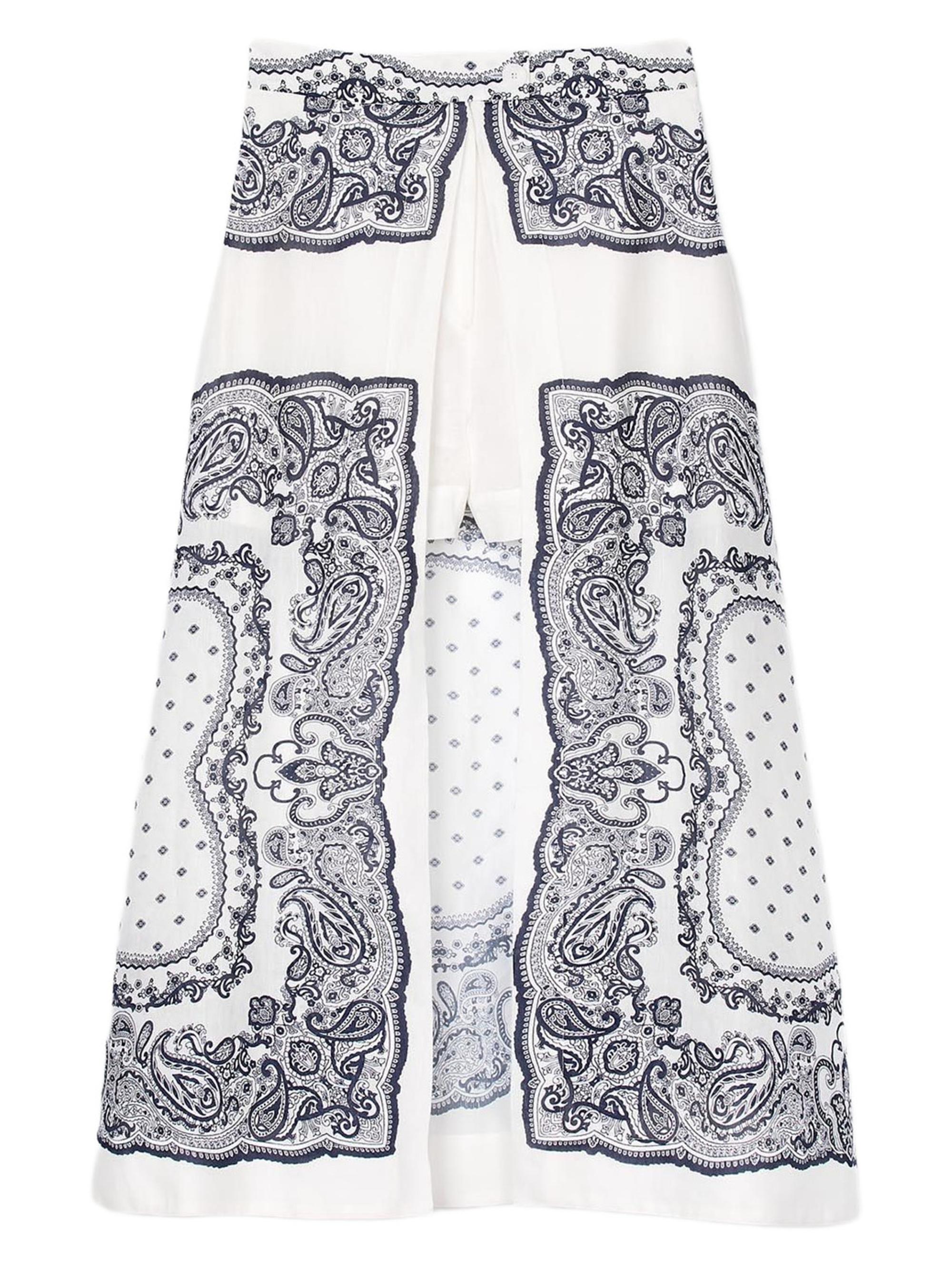 Sandro Women's Bandana-Motif Skirt Shorts - White Blue