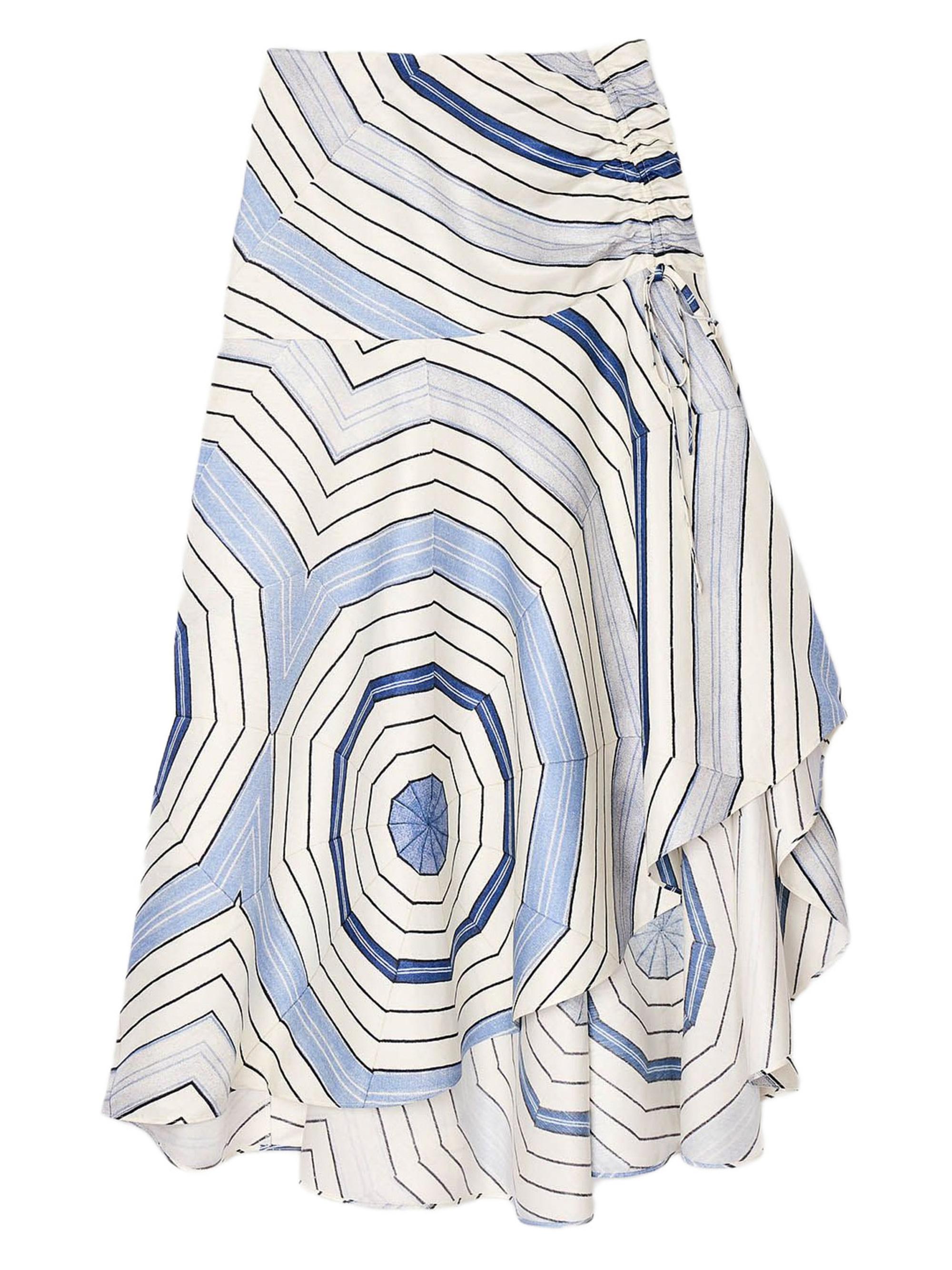 Sandro Women's Spiral Motif Maxi Skirt - Sky Blue
