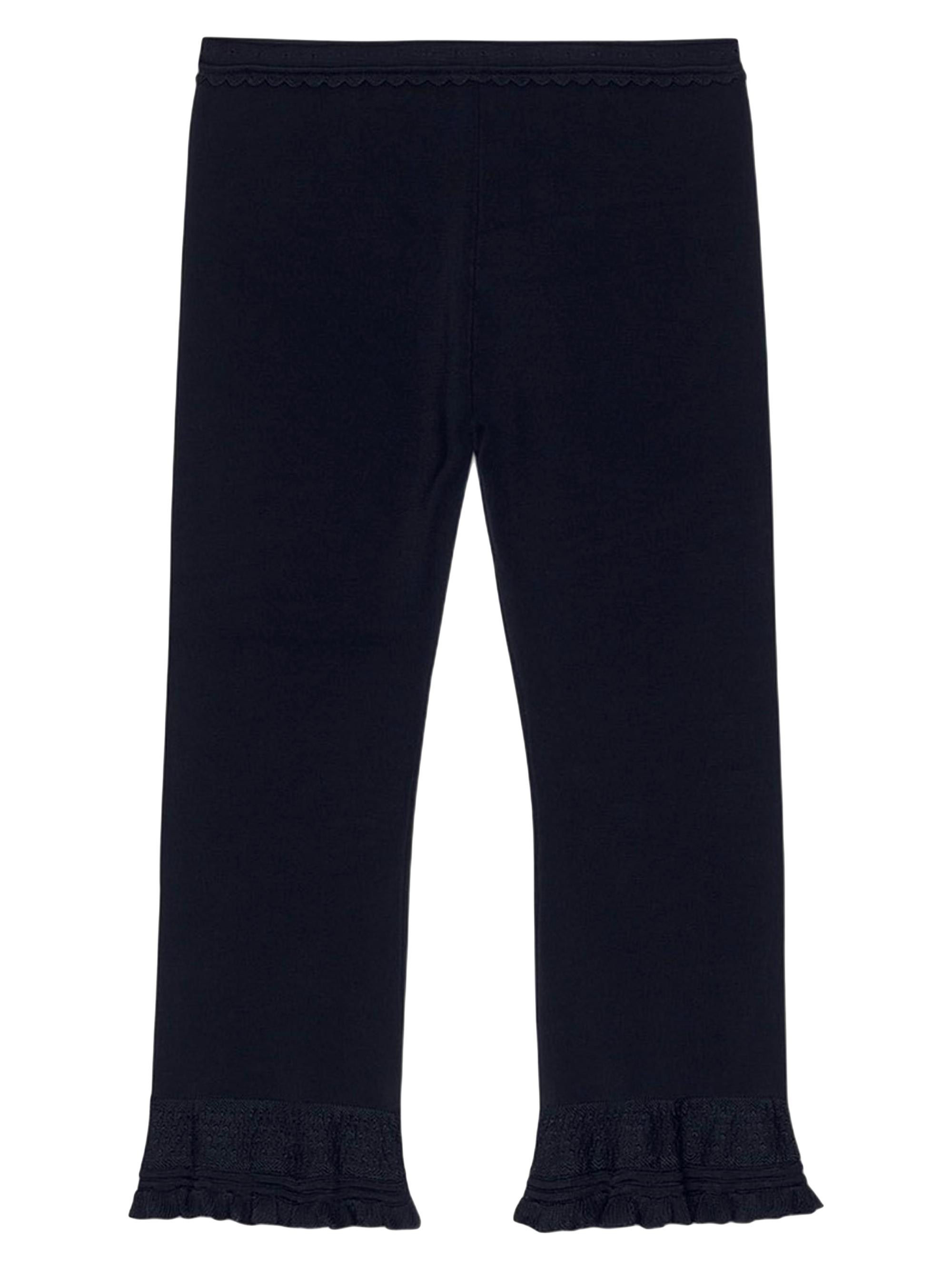 Sandro Women's Ruffled Capri Pants - Black