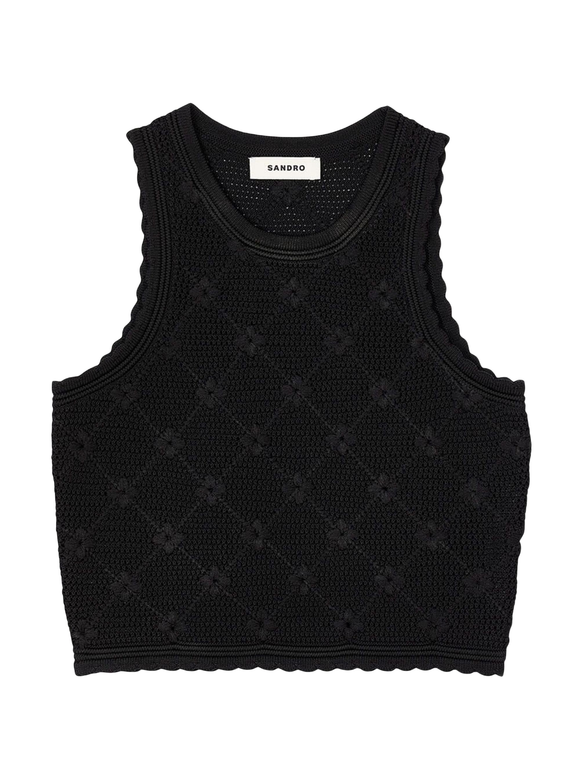 Sandro Women's Decorative Knit Top - Black
