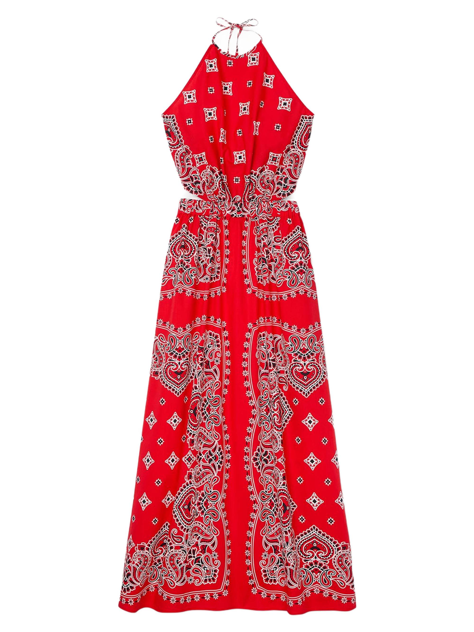 Sandro Women's Bandana-Print Maxi Dress - Red