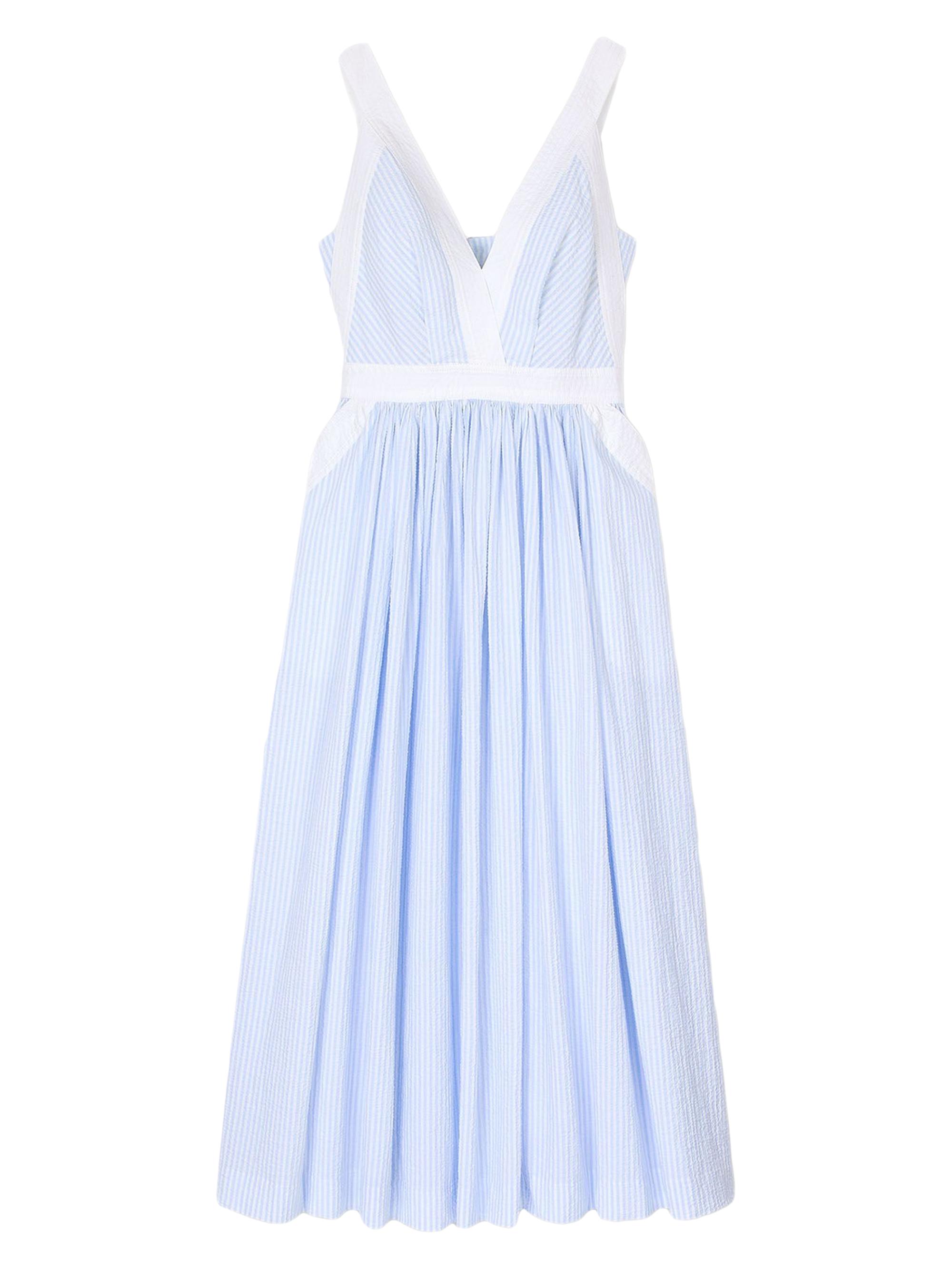 Sandro Women's Maxi Striped Dress - Ciel Blanc
