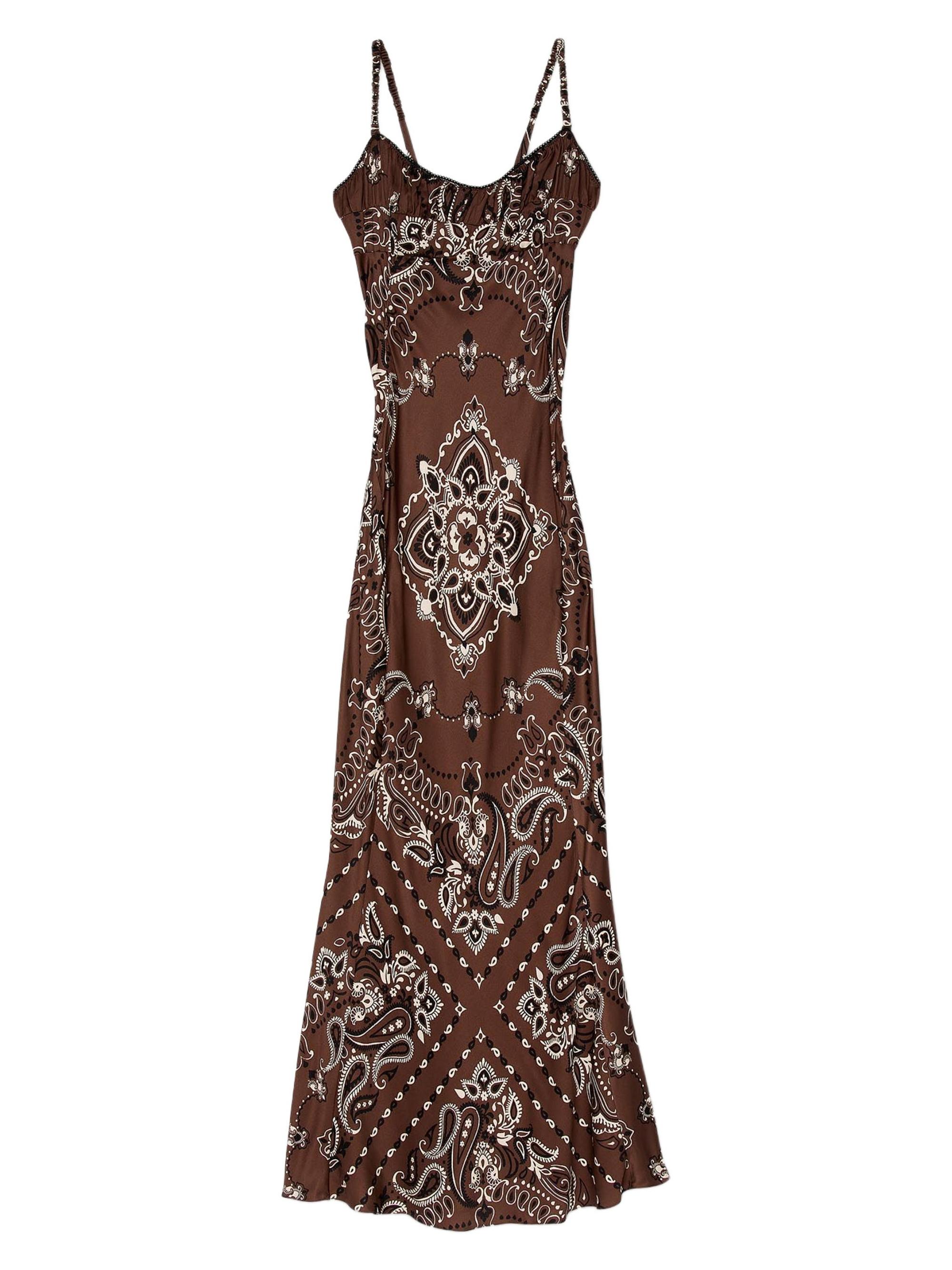 Sandro Women's Bandana-Print Maxi Dress - Brown Black