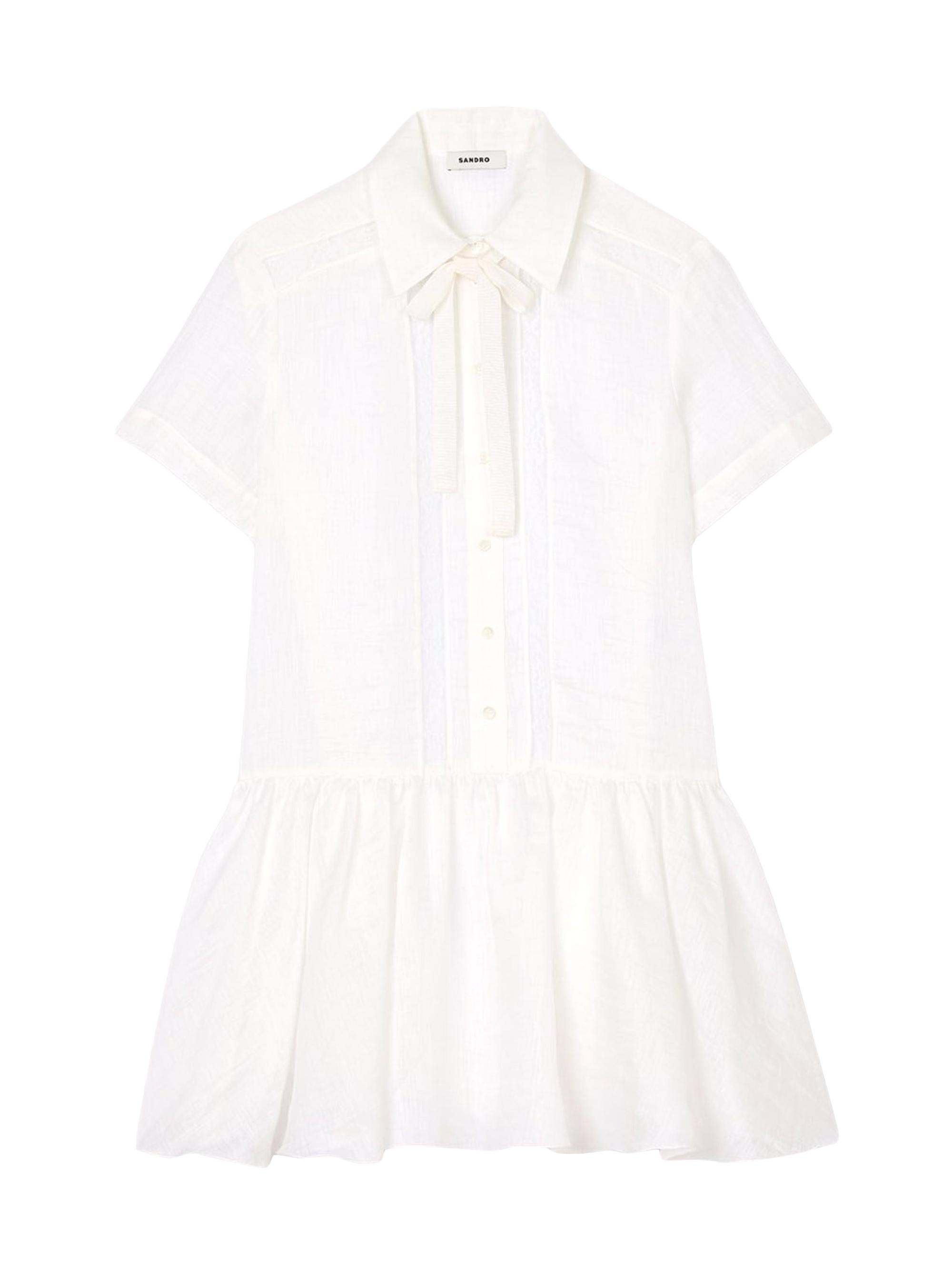 Sandro Women's Mini Dress with Lace Details - White
