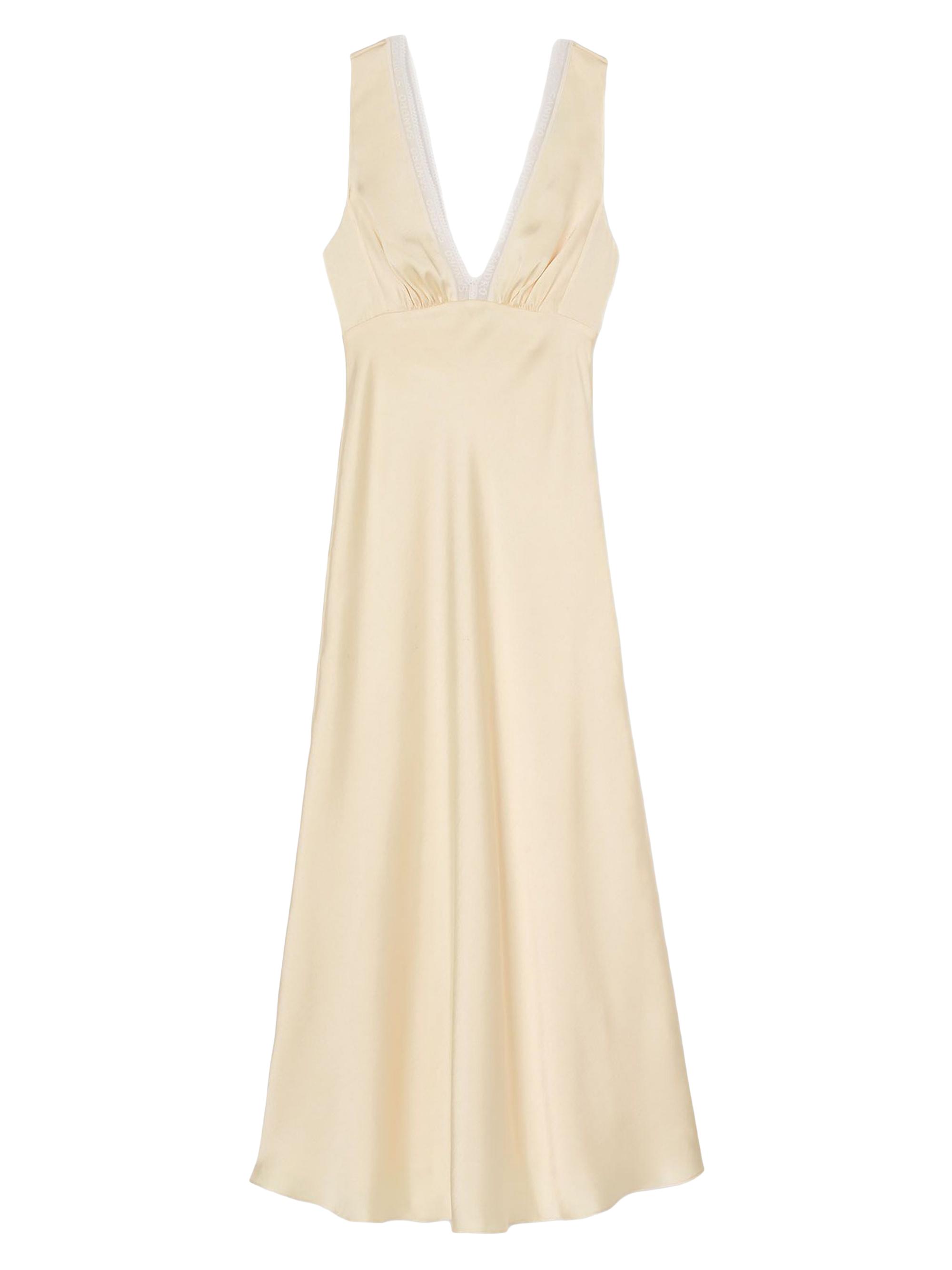 Sandro Women's Satin-Effect Maxi Dress - Yellow