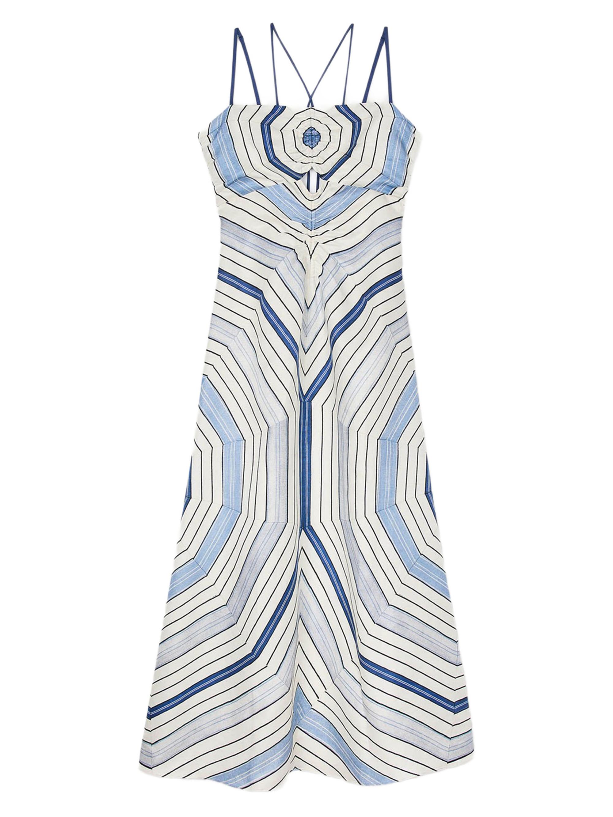 Sandro Women's Spiral-Motif Maxi Dress - Sky Blue