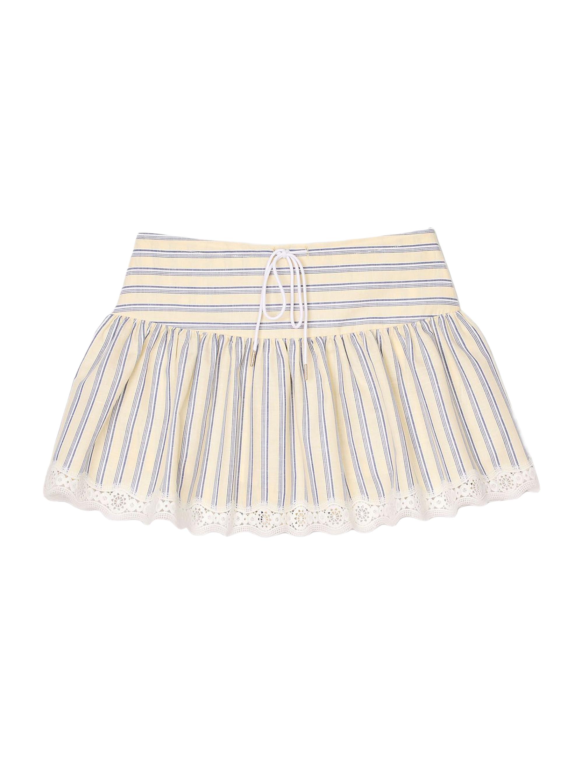 Sandro Women's Striped Skorts - Ecru Jean