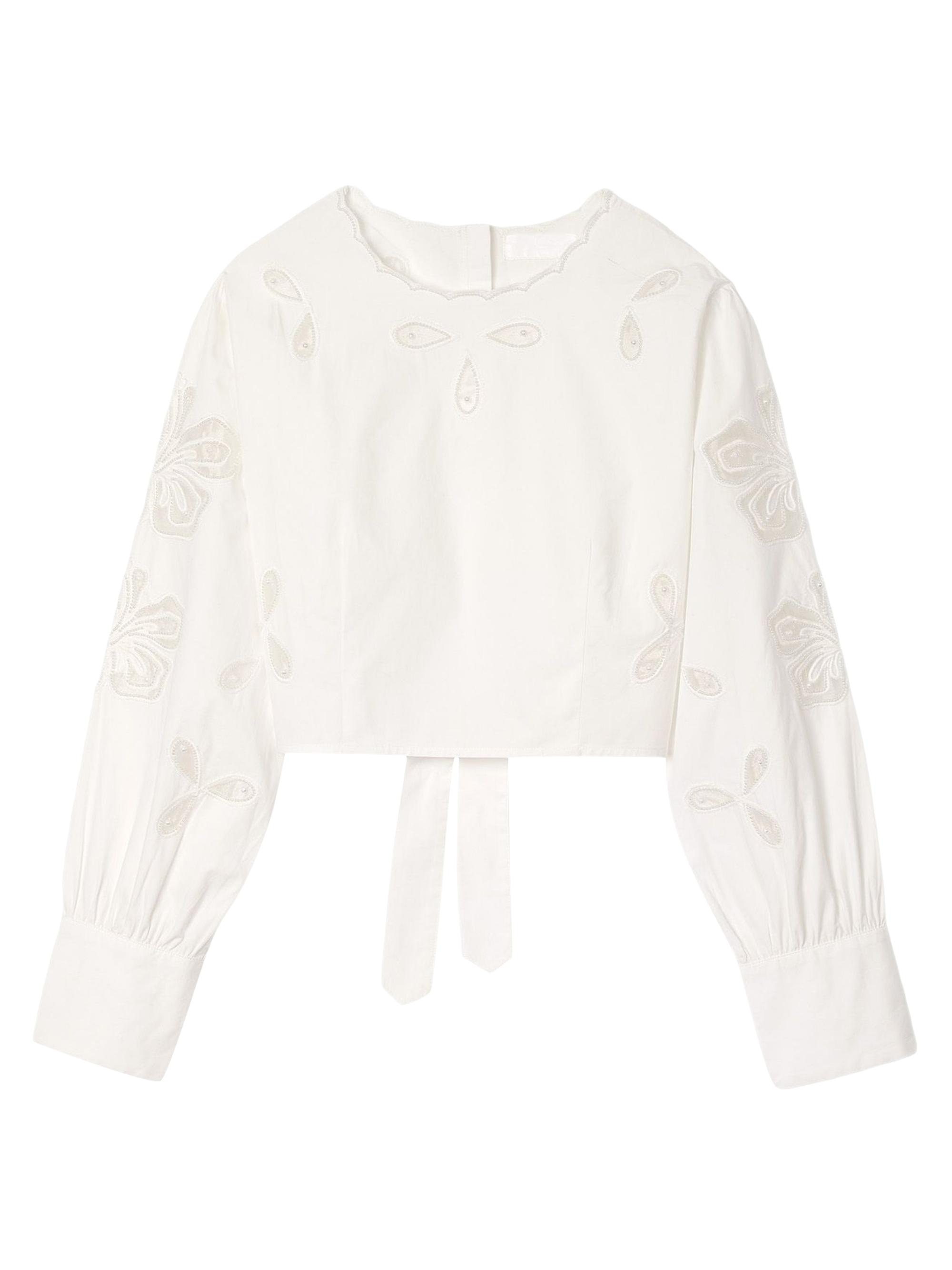 Sandro Women's Poplin Crop Top - Ecru