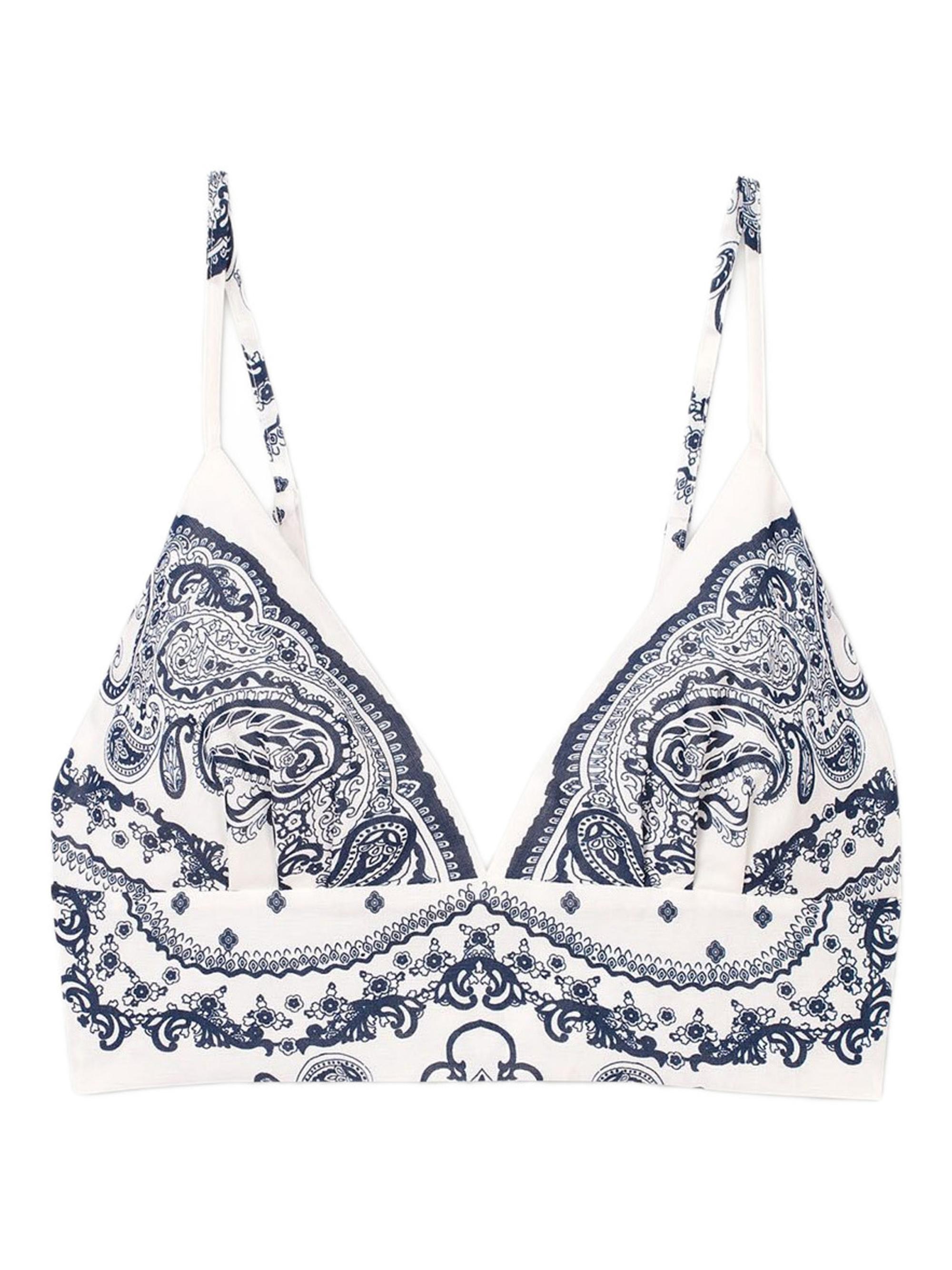 Sandro Women's Bandana Print Crop Top - White Blue