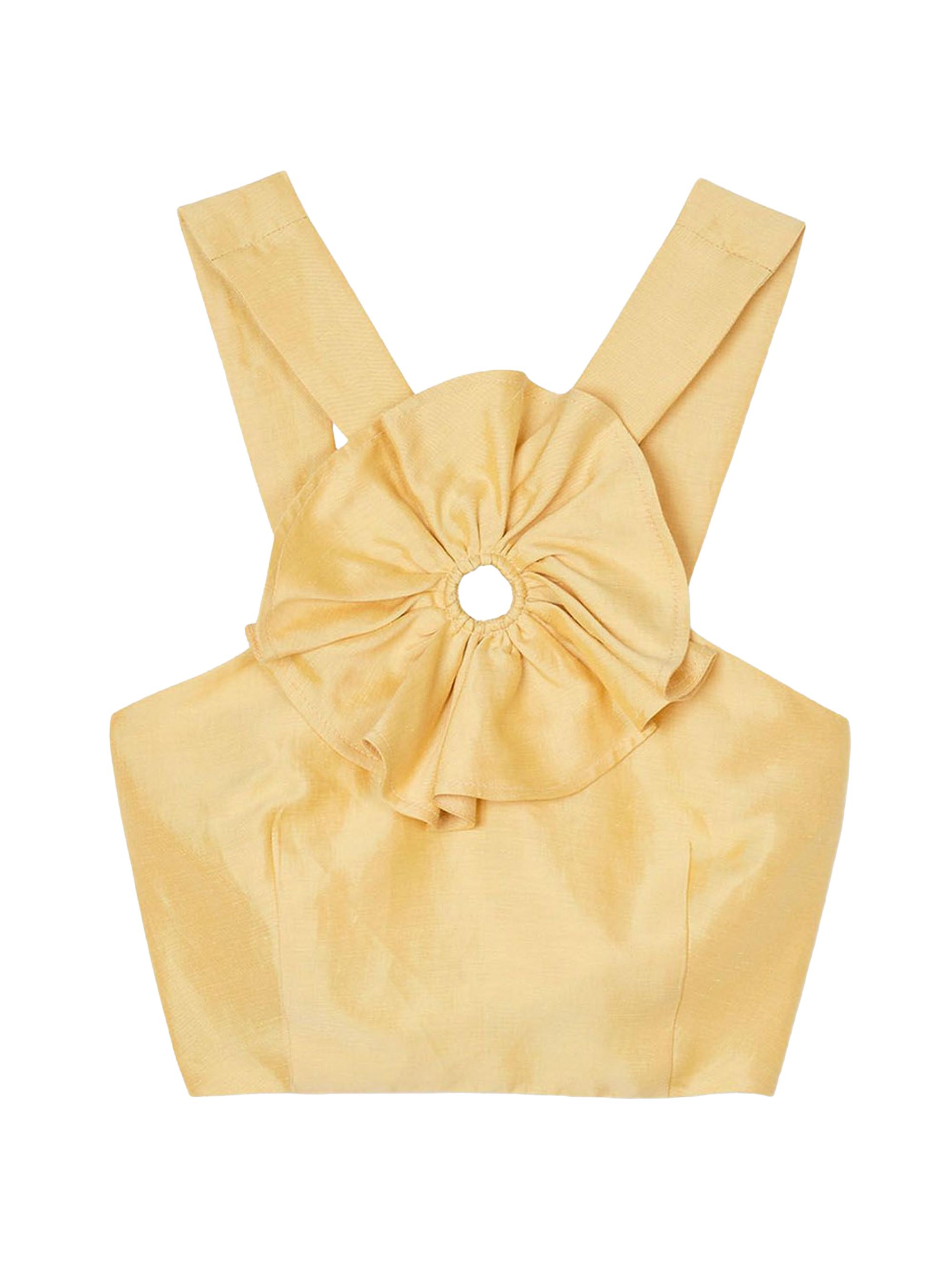 Sandro Women's Ruffled Crop Top - Straw