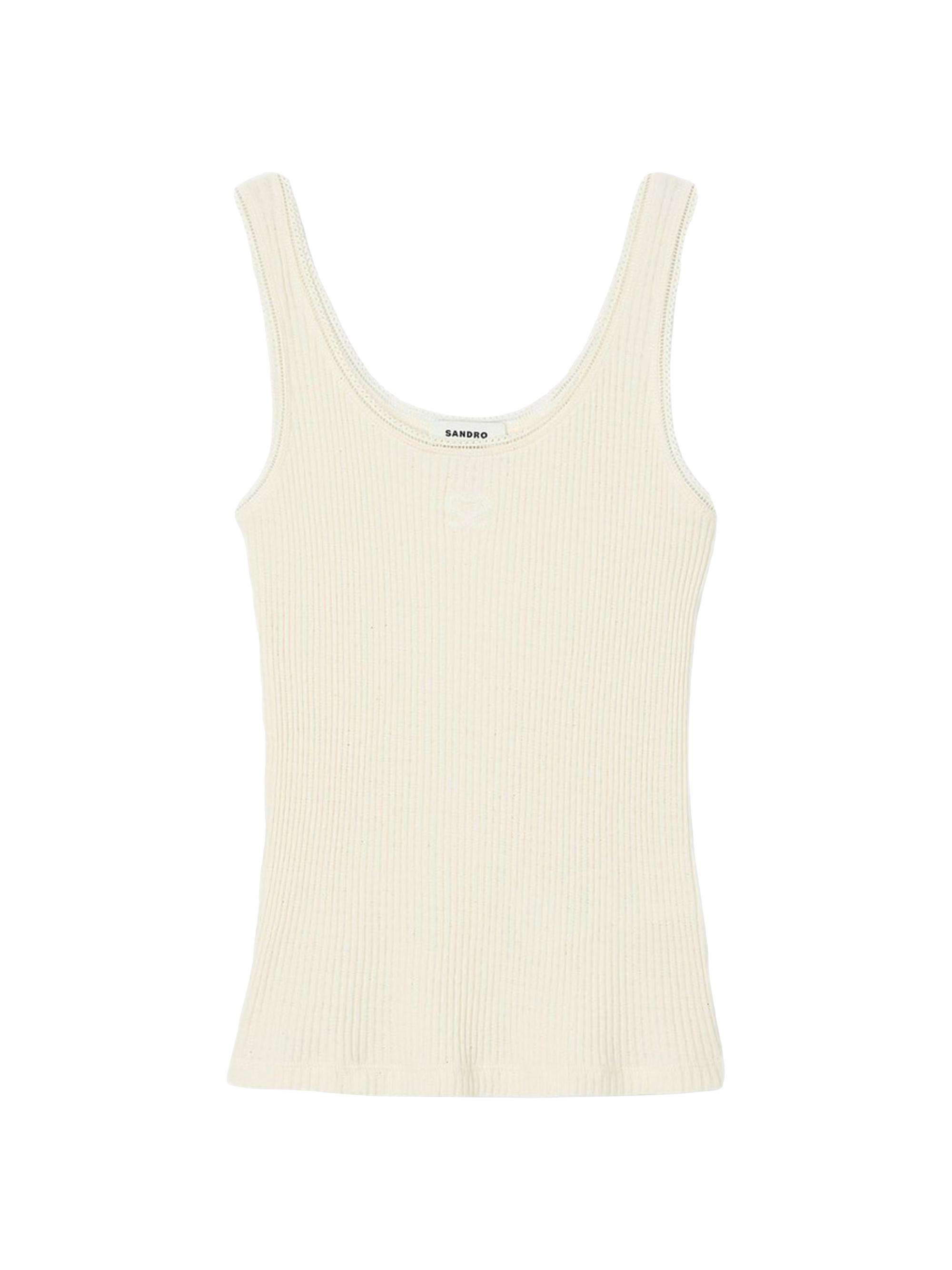 Sandro Women's Rib Knit Vest Top - Ecru