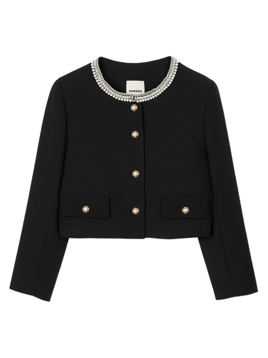 ★パリ発 sandro★ ボタン ウール ショート ジャケット キャメル サンドロ（SANDRO） | 最大70%OFF | THE OUTNET (アウトネット)