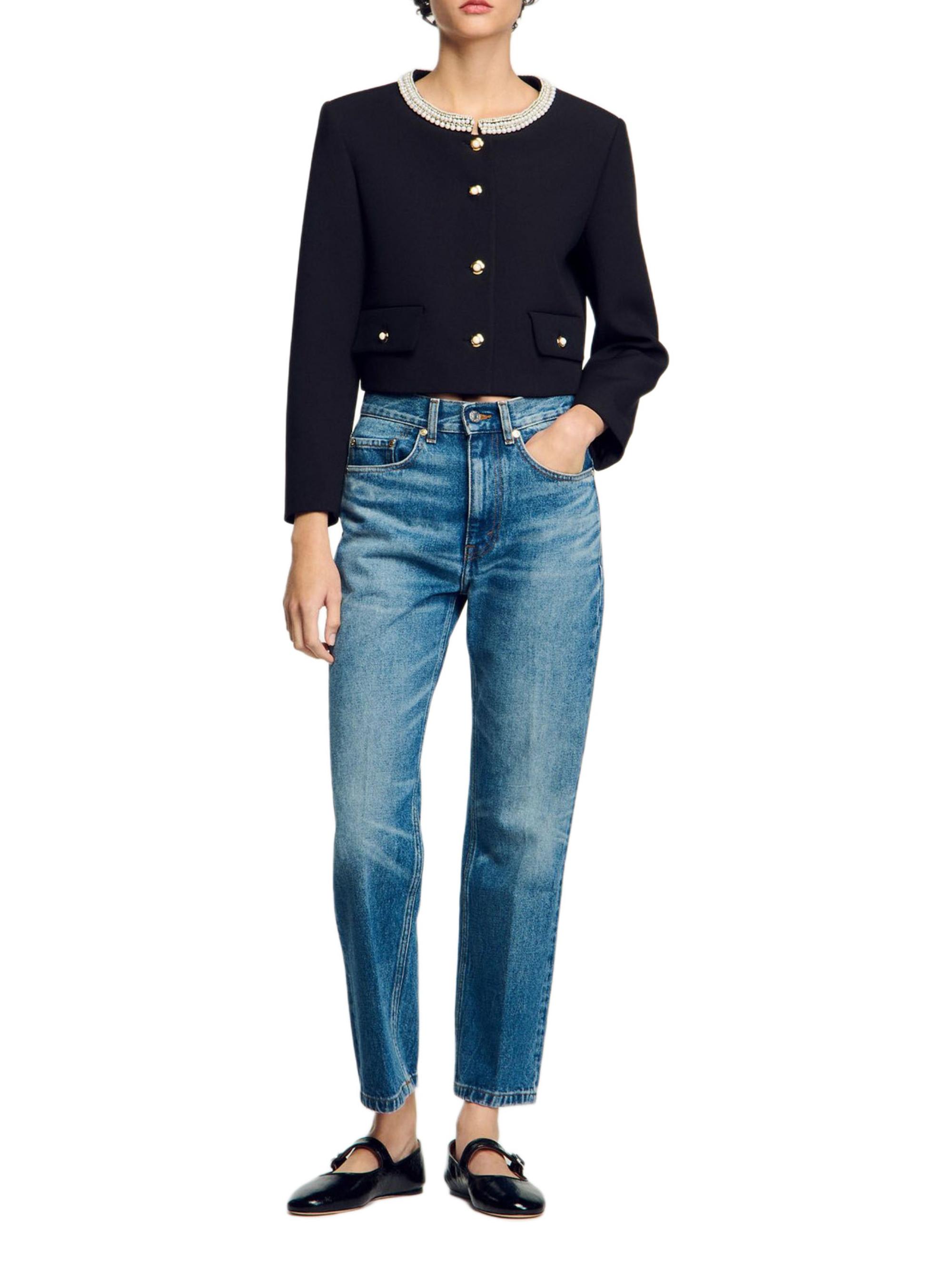 SANDRO Mason クロップド　シングルジャケット SANDRO Mason クロップド シングルジャケット SANDRO Mason クロップド