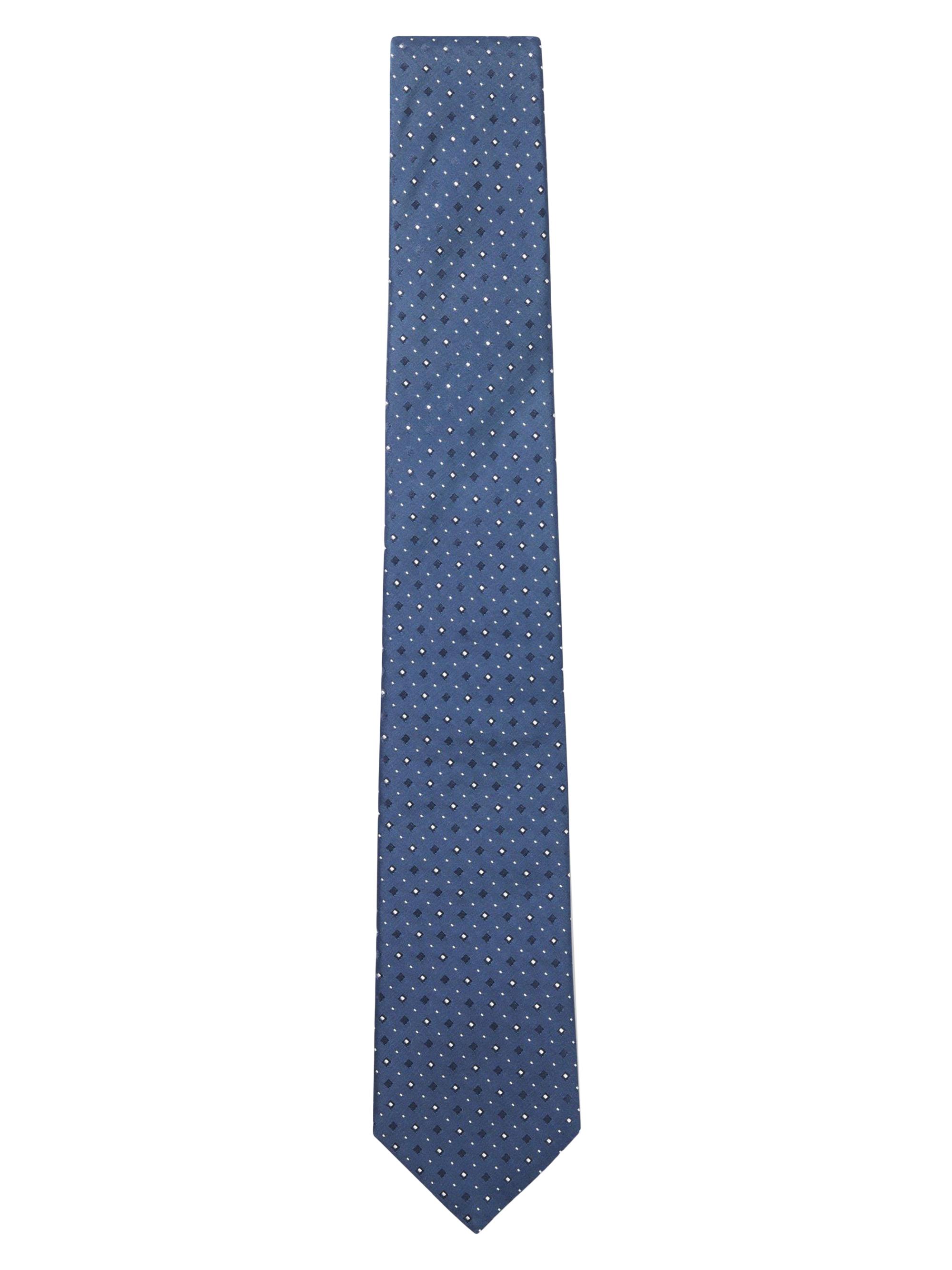 BOSS Men's Silk-Blend Tie with Jacquard Pattern - Light Blue