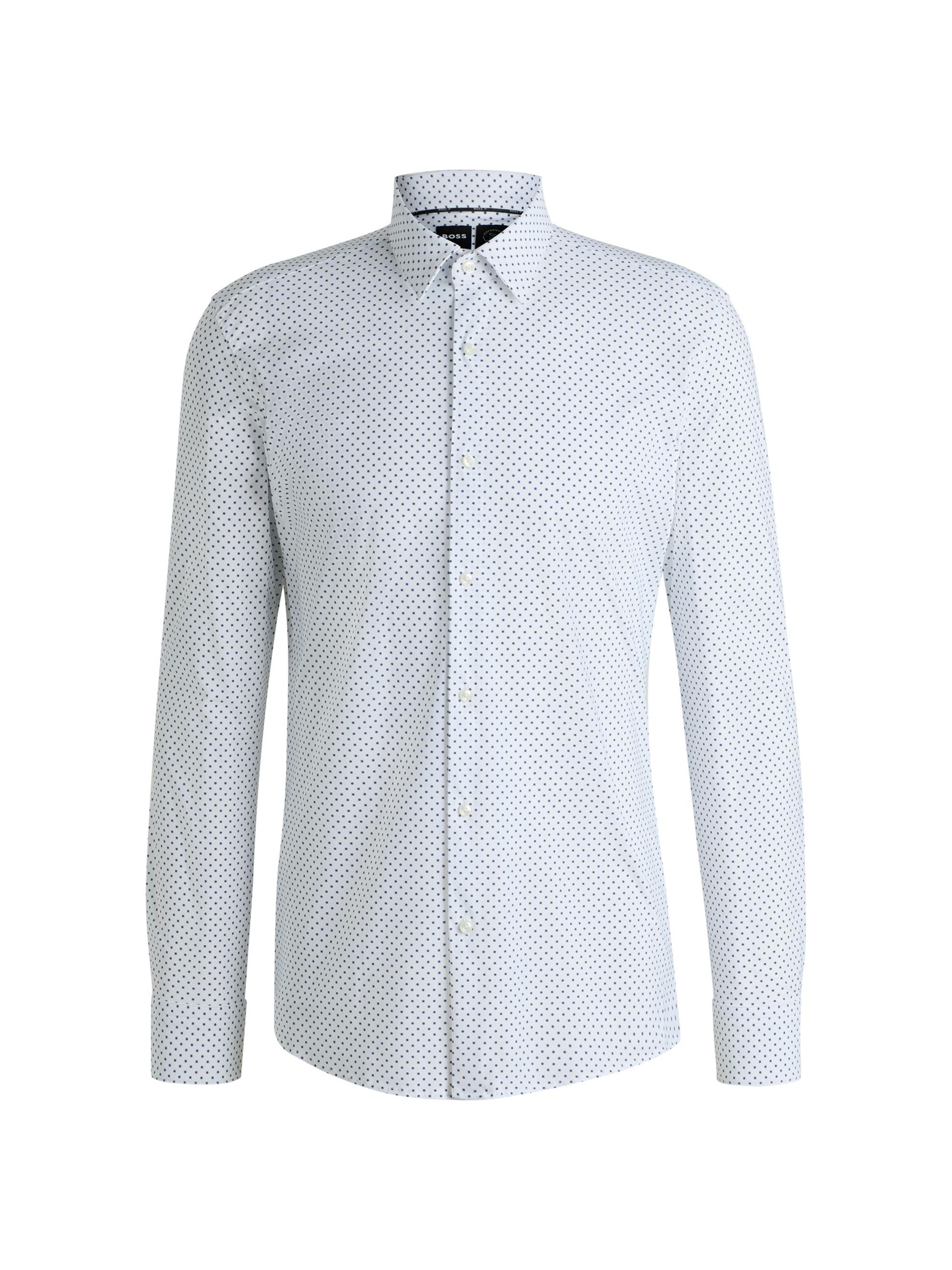 BOSS Men's Slim-Fit Shirt in Printed Performance-Stretch Jersey - Light Past