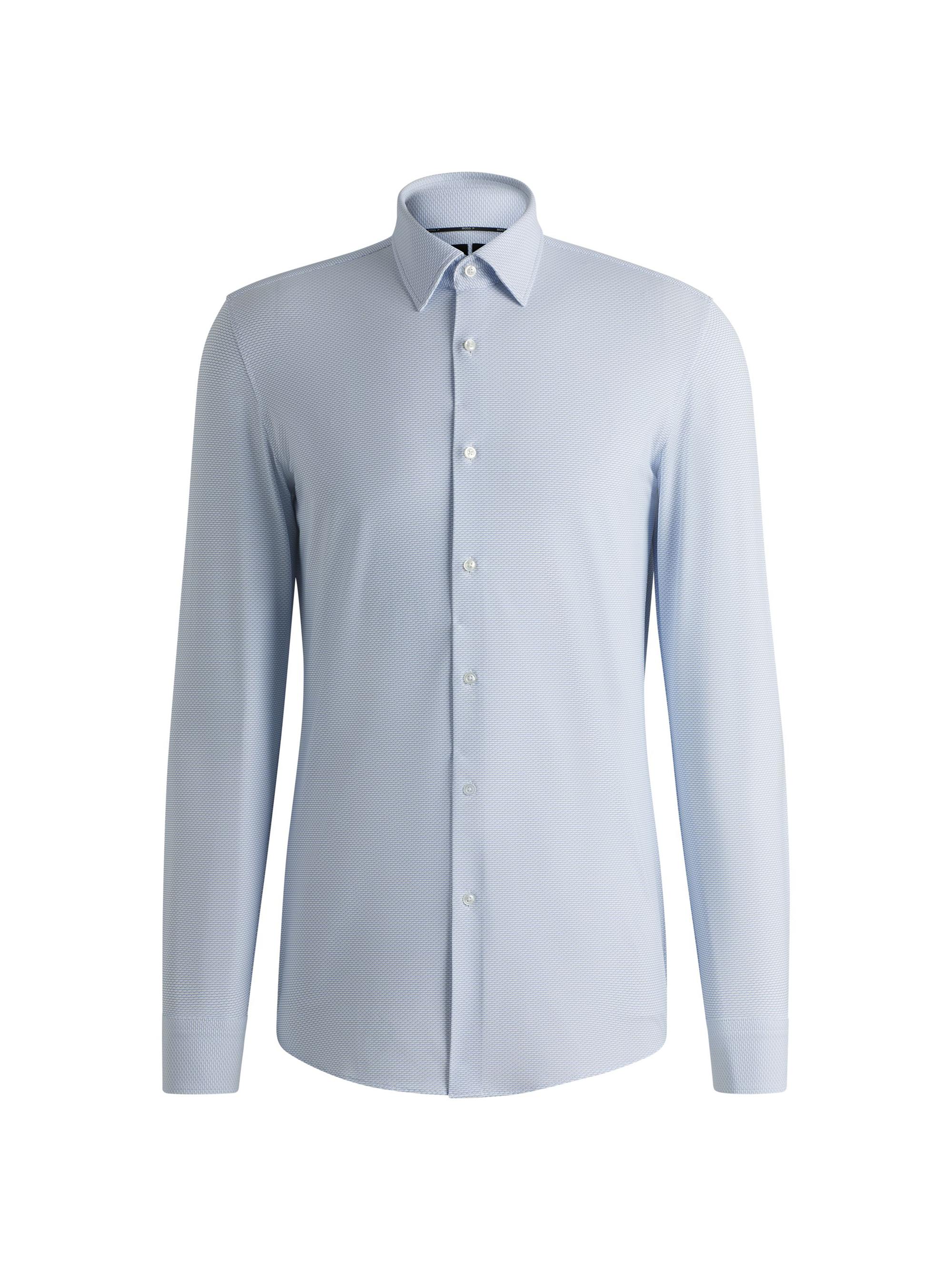 BOSS Men's Slim-Fit Shirt in Structured Performance Fabric - Light Past