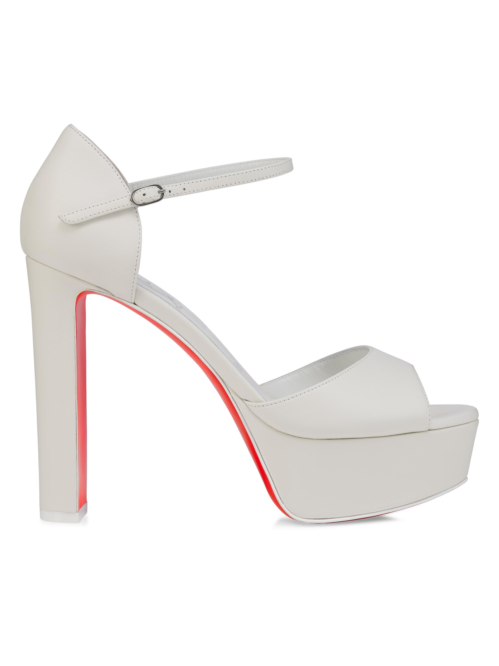 Christian Louboutin Women's Sandaloo 130MM Heels - Bianco