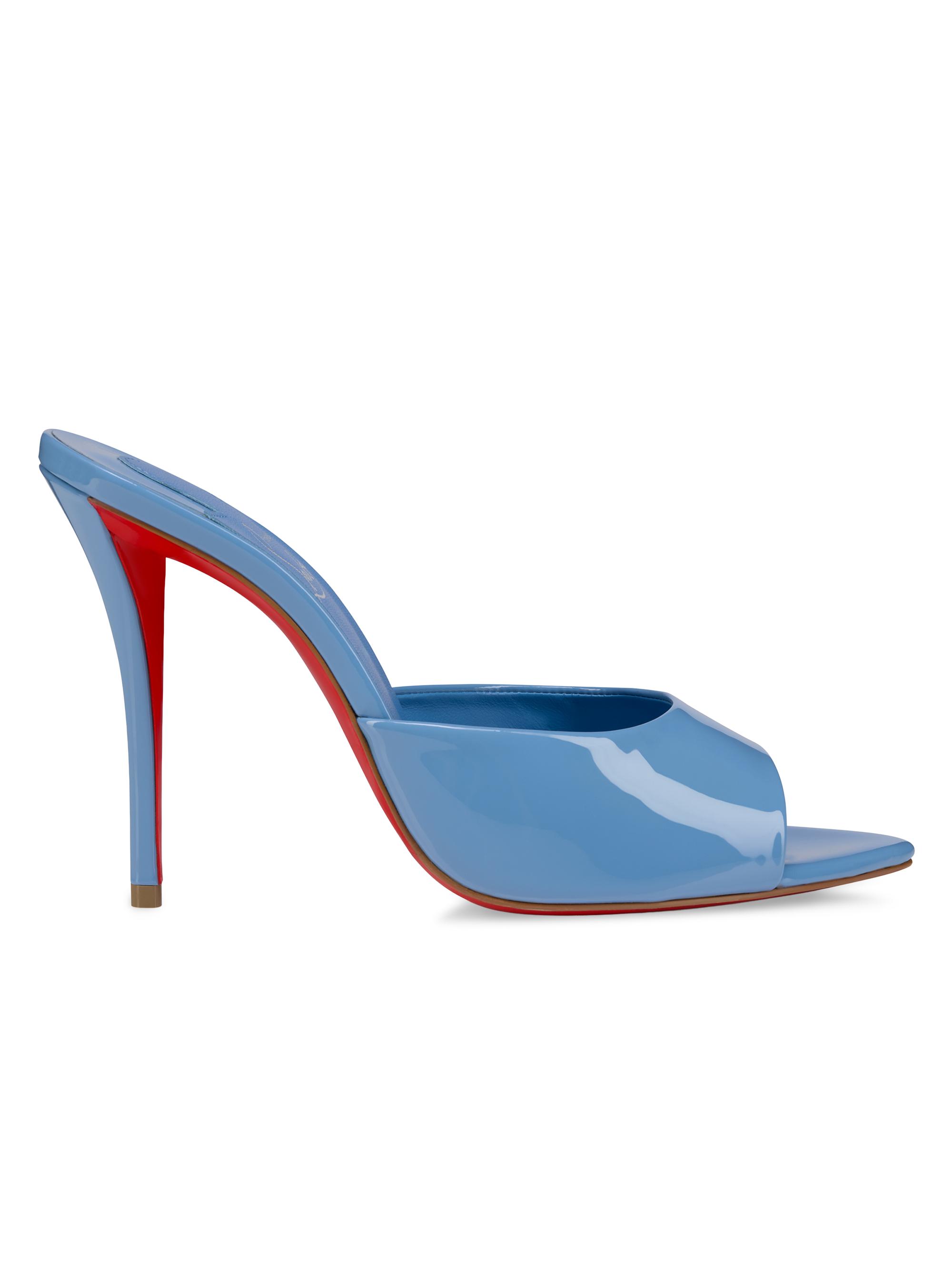 Christian Louboutin Women's Miss Z 100MM Patent Leather Mule Sandals - Ceruleo | Thumbnail 5