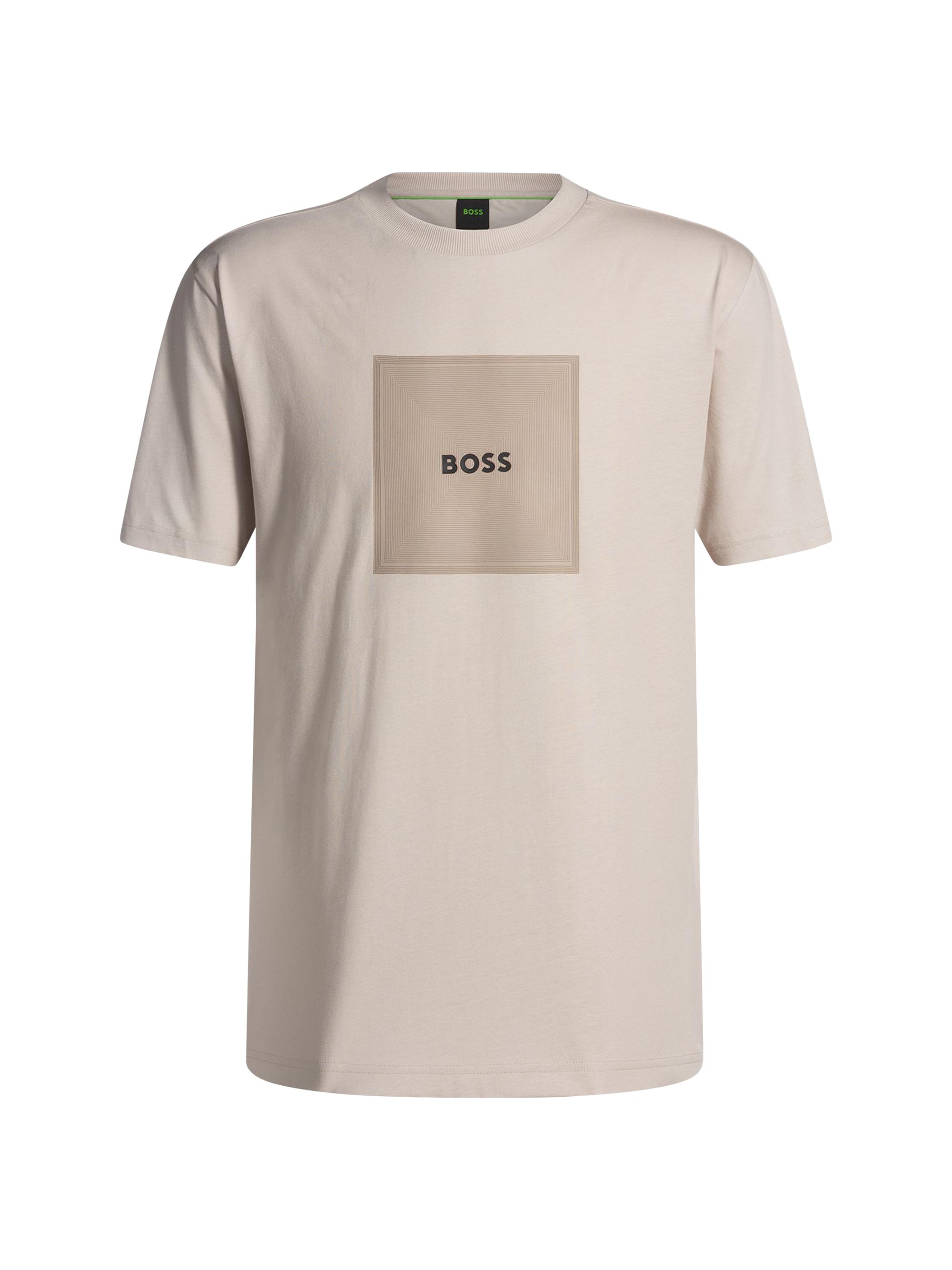BOSS Cotton-Jersey T-Shirt with Fineline Logo Artwork Saks Fifth