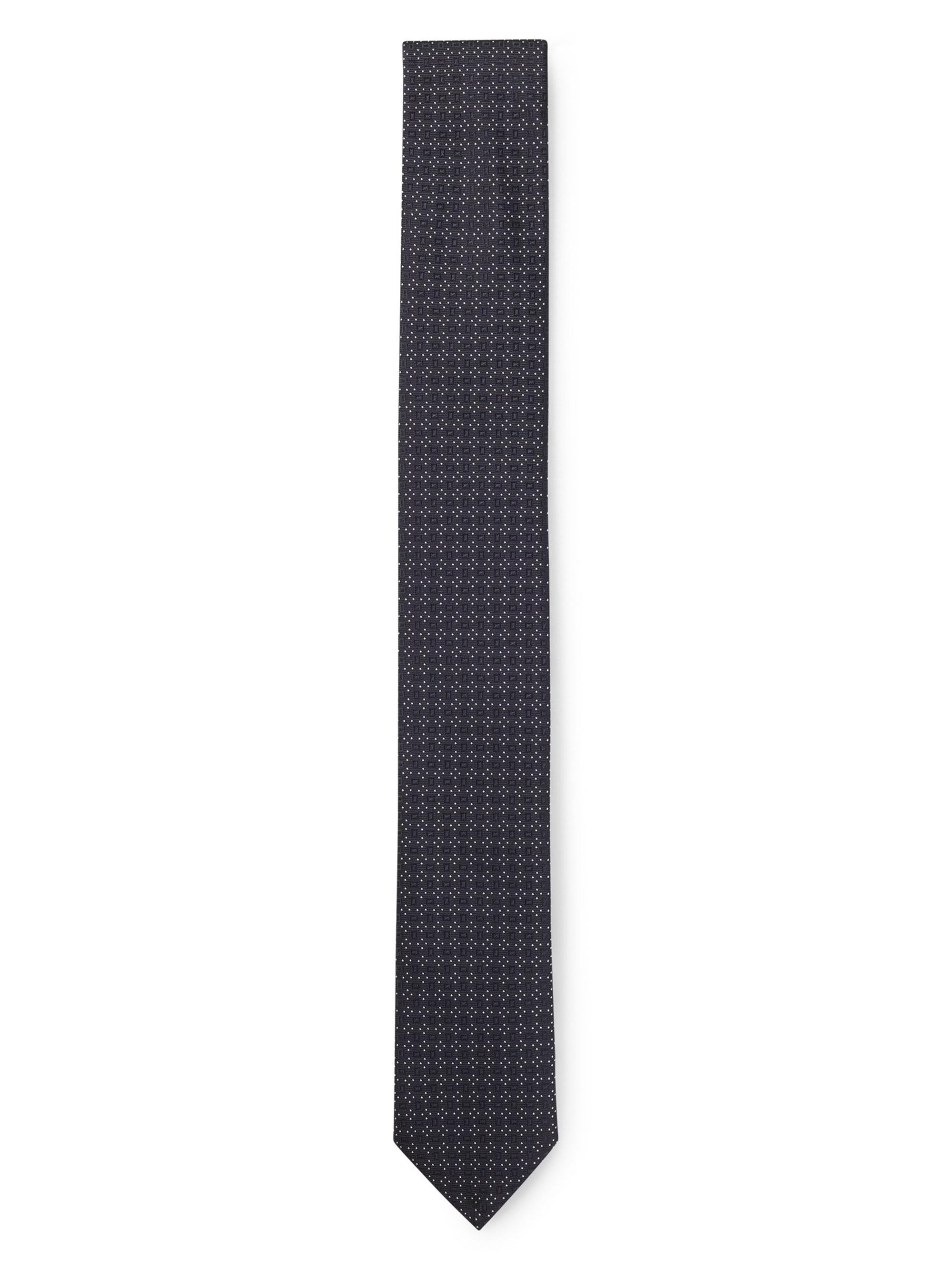 BOSS Men's Formal Tie with All-Over Jacquard Pattern - Blue