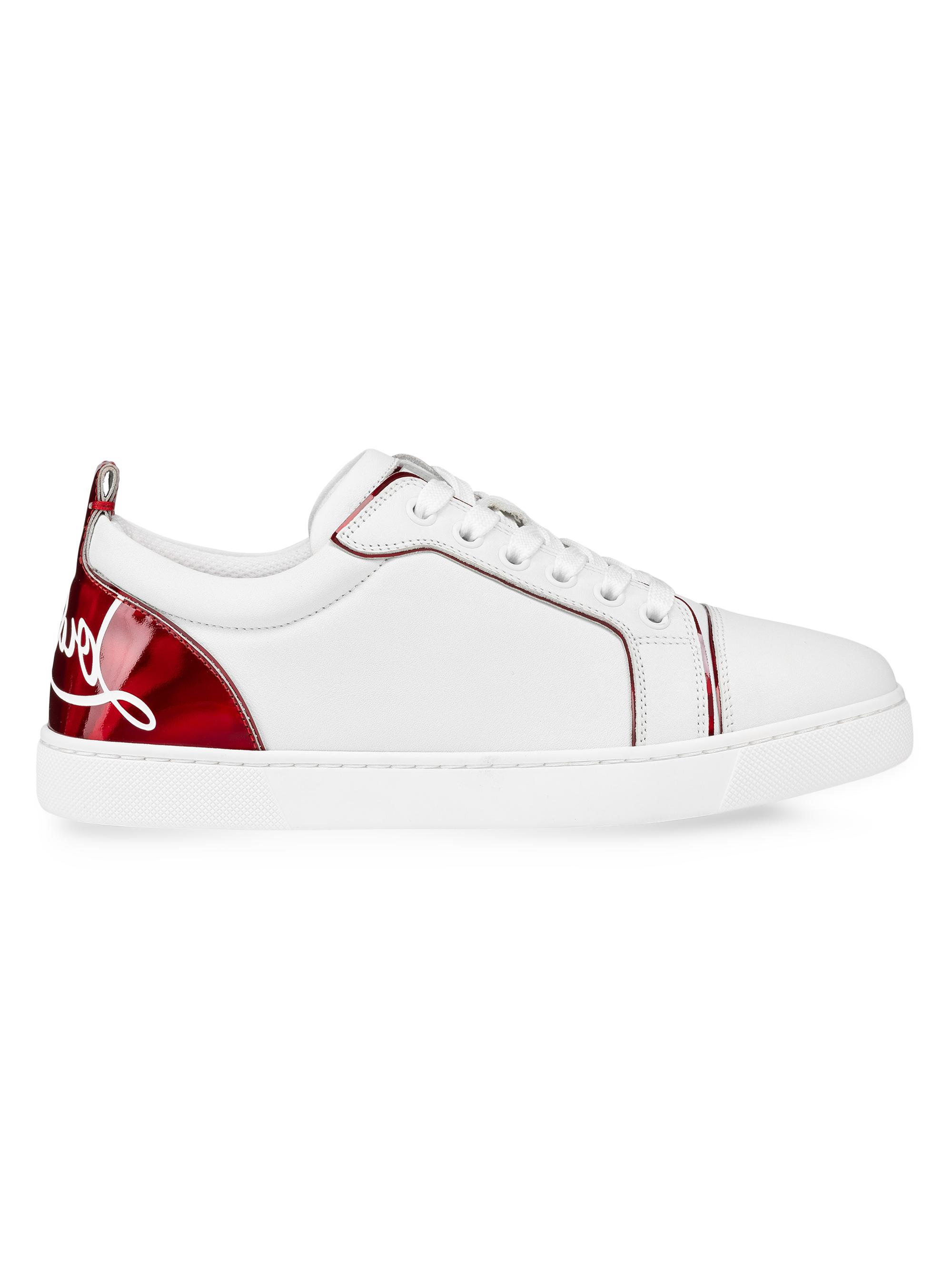 Christian Louboutin Women's Fun Louise Junior Leather Low-Top Sneakers - White