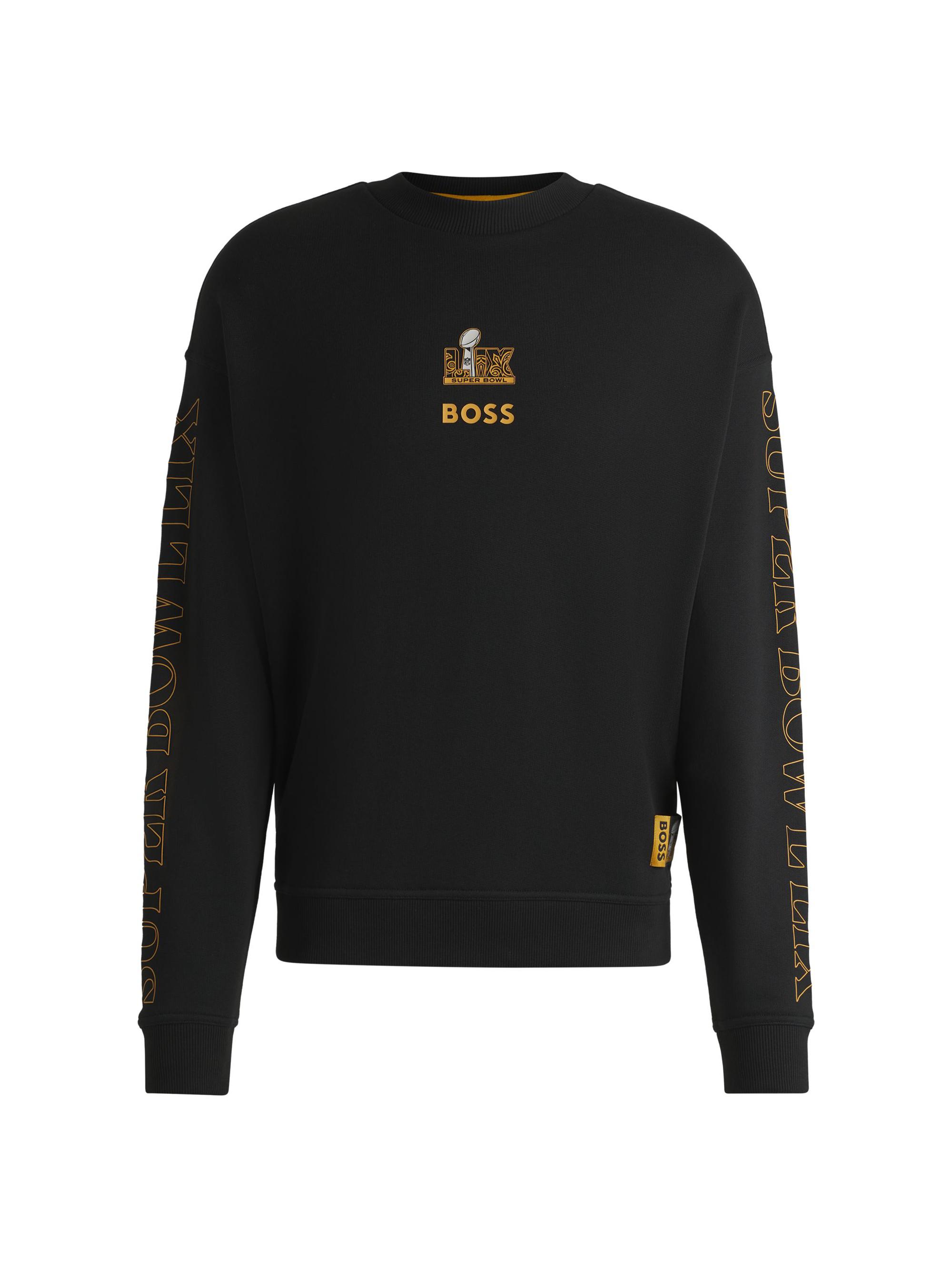 BOSS Men's Boss x NFL Cotton Sweatshirt with Gold-Tone Embroidery - Gold