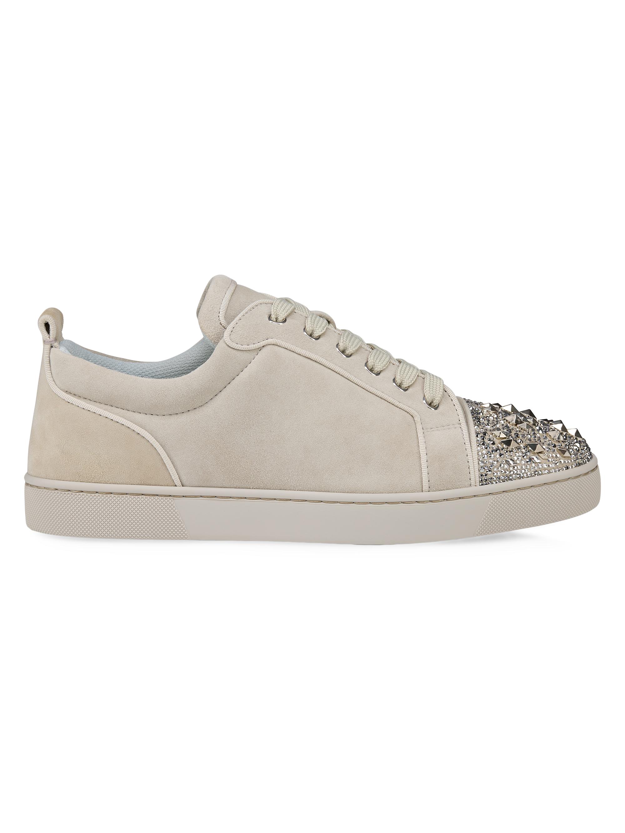 Christian Louboutin Men's Louis Junior P Strass Eternity Sneakers - Albatre