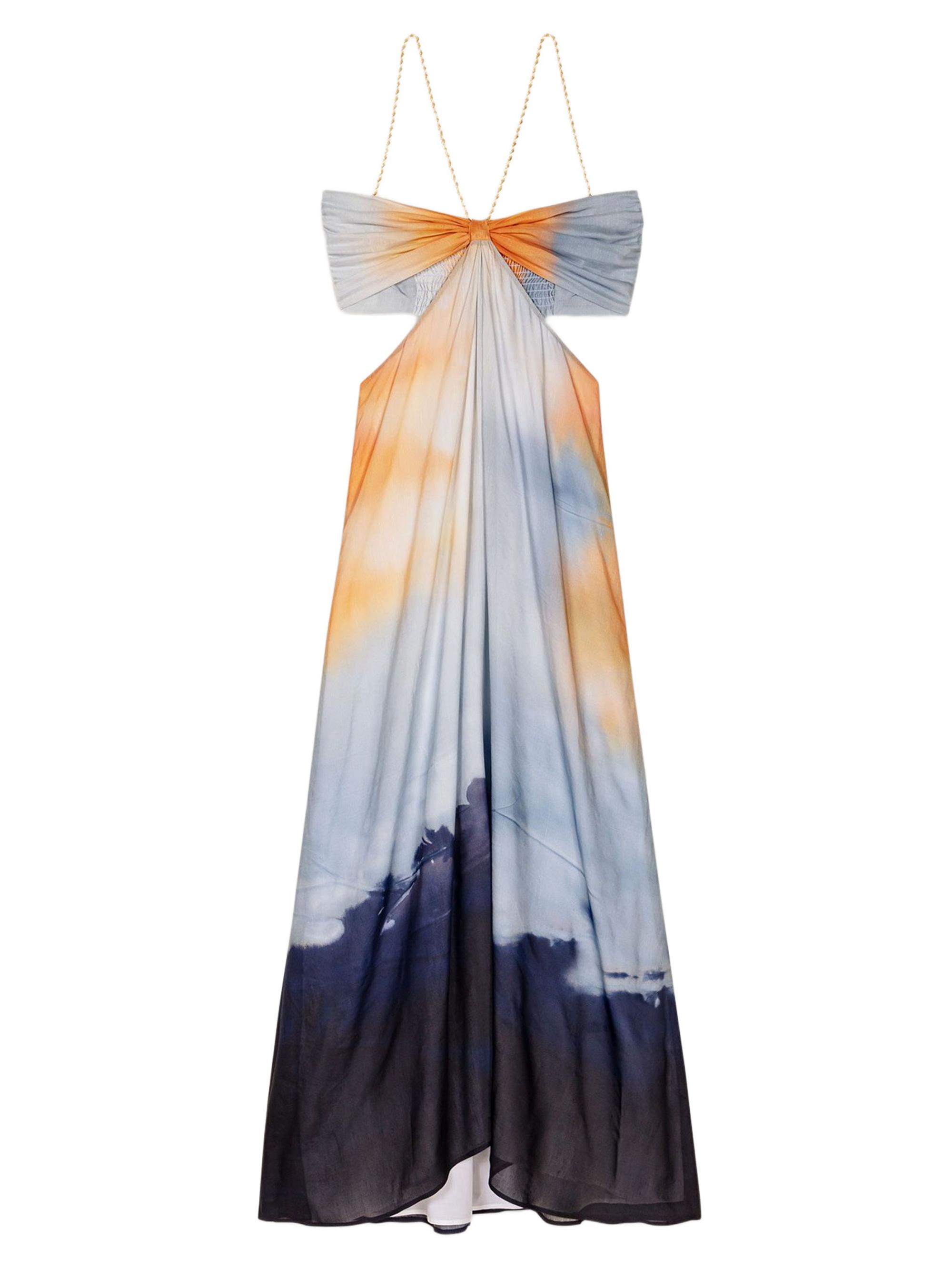 Maje Women's Tie-Dye Maxi Dress - Blue Tie And Dye Print