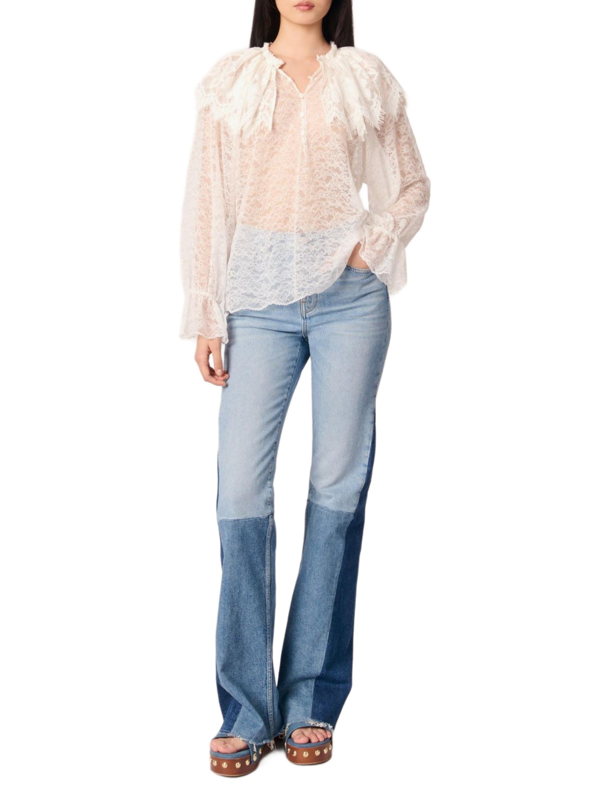 Maje Women's Lace Top - White