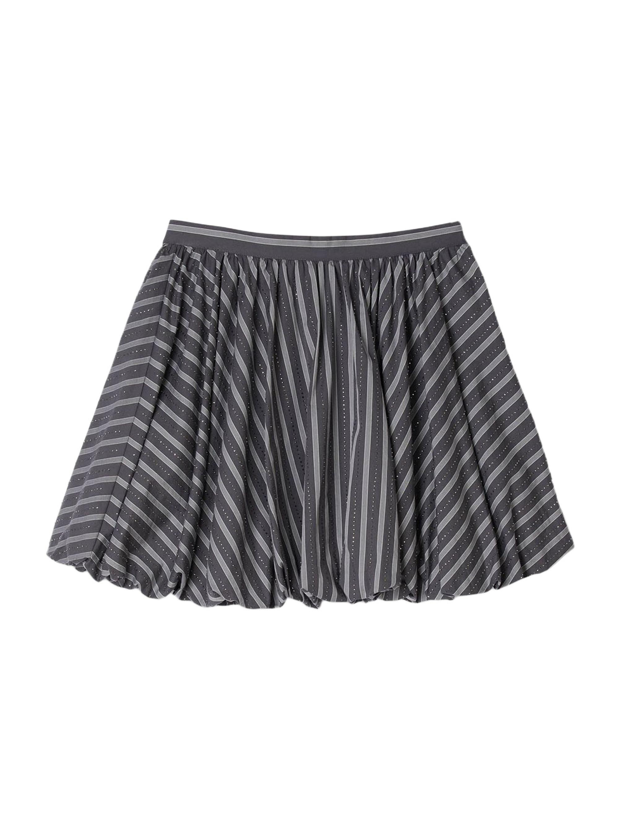 Sandro Women's Striped Rhinestone Bubble Skirt - Grey