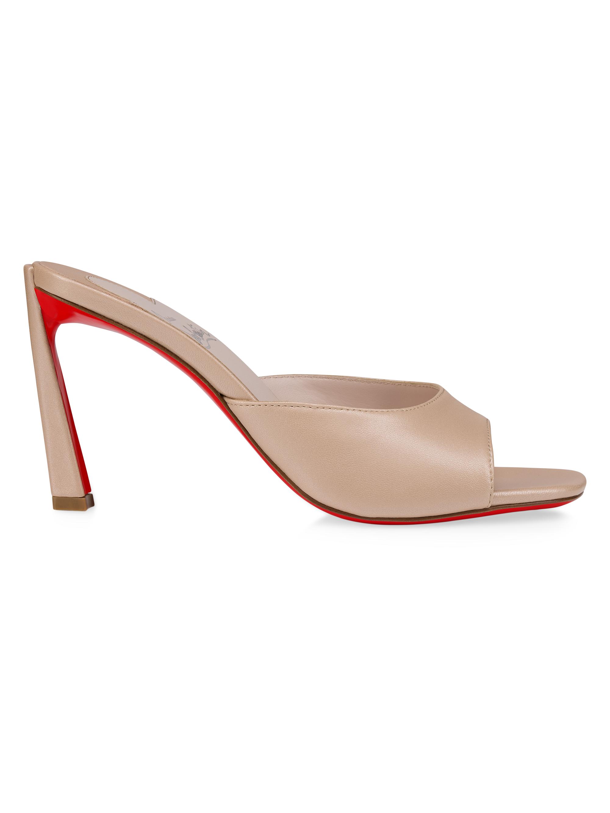 Christian Louboutin Women's Condora 85MM Leather Mules - Leche