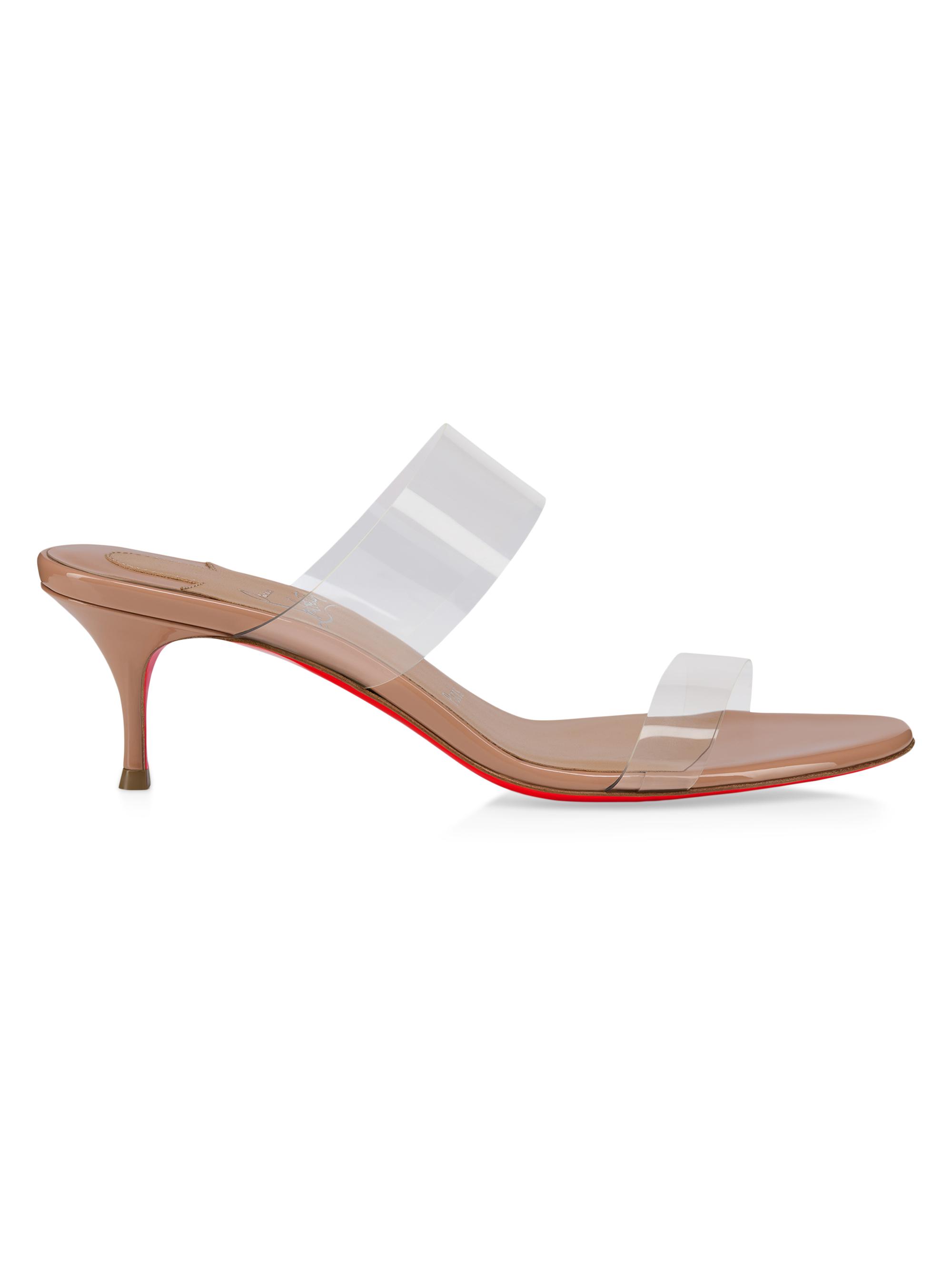 Christian Louboutin Women's Just Nothing 55MM Leather Sandal Heels - Blush | Thumbnail 5