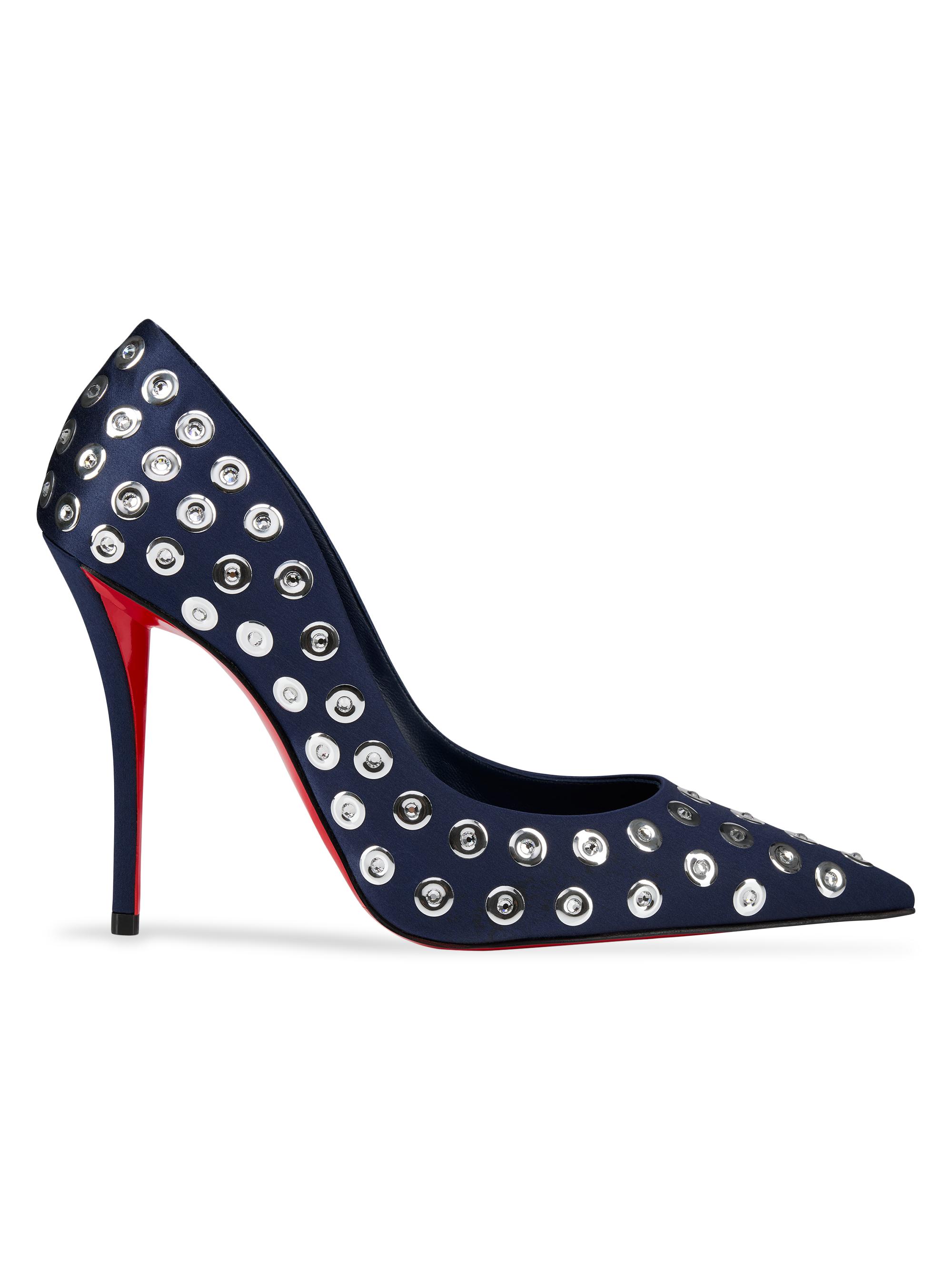 Christian Louboutin Miss Z 100 MM Satin Boum Boum Mirror Pumps
