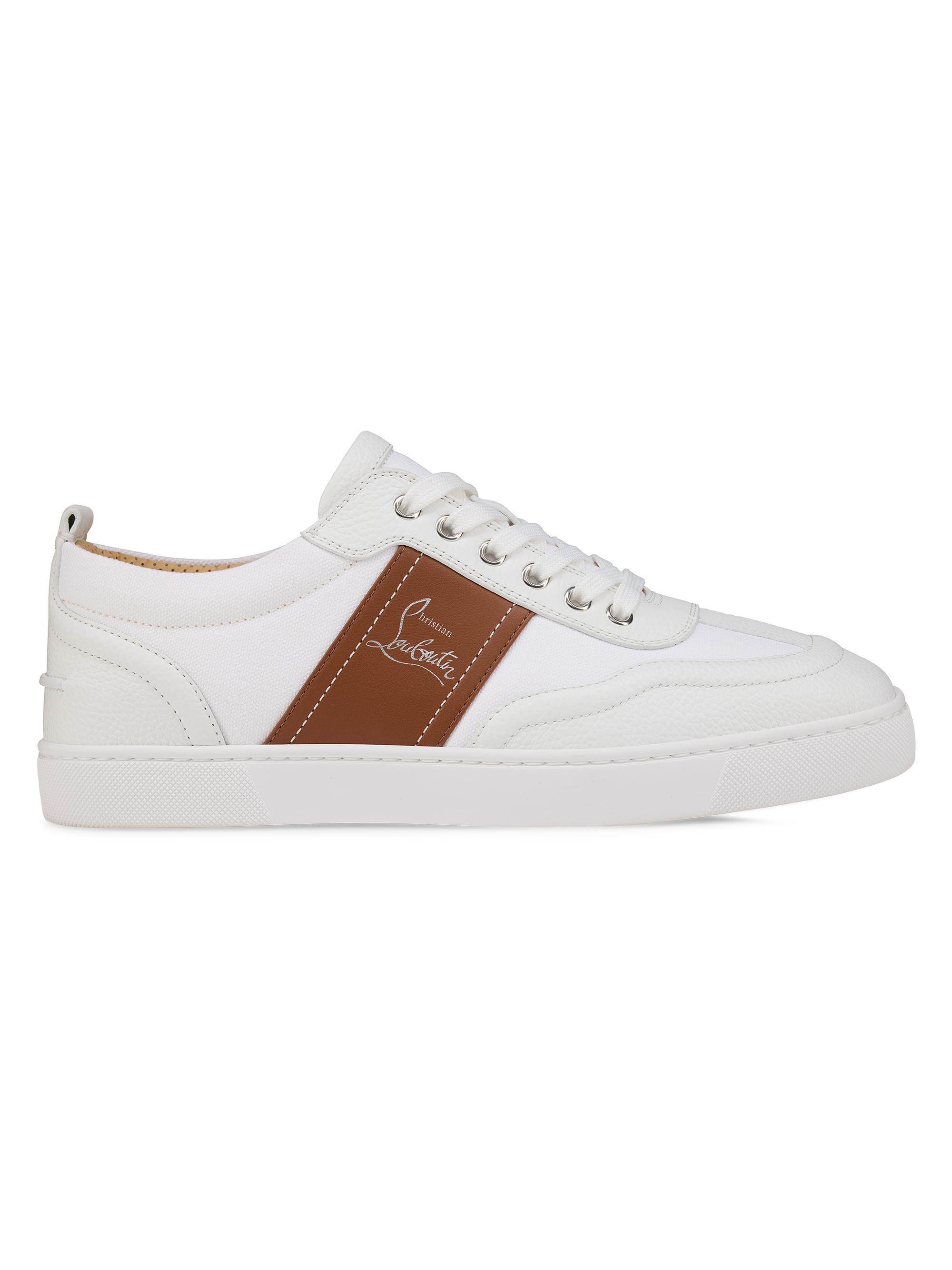Christian Louboutin Men's Retero Leather Low Top Sneakers - Cuoio