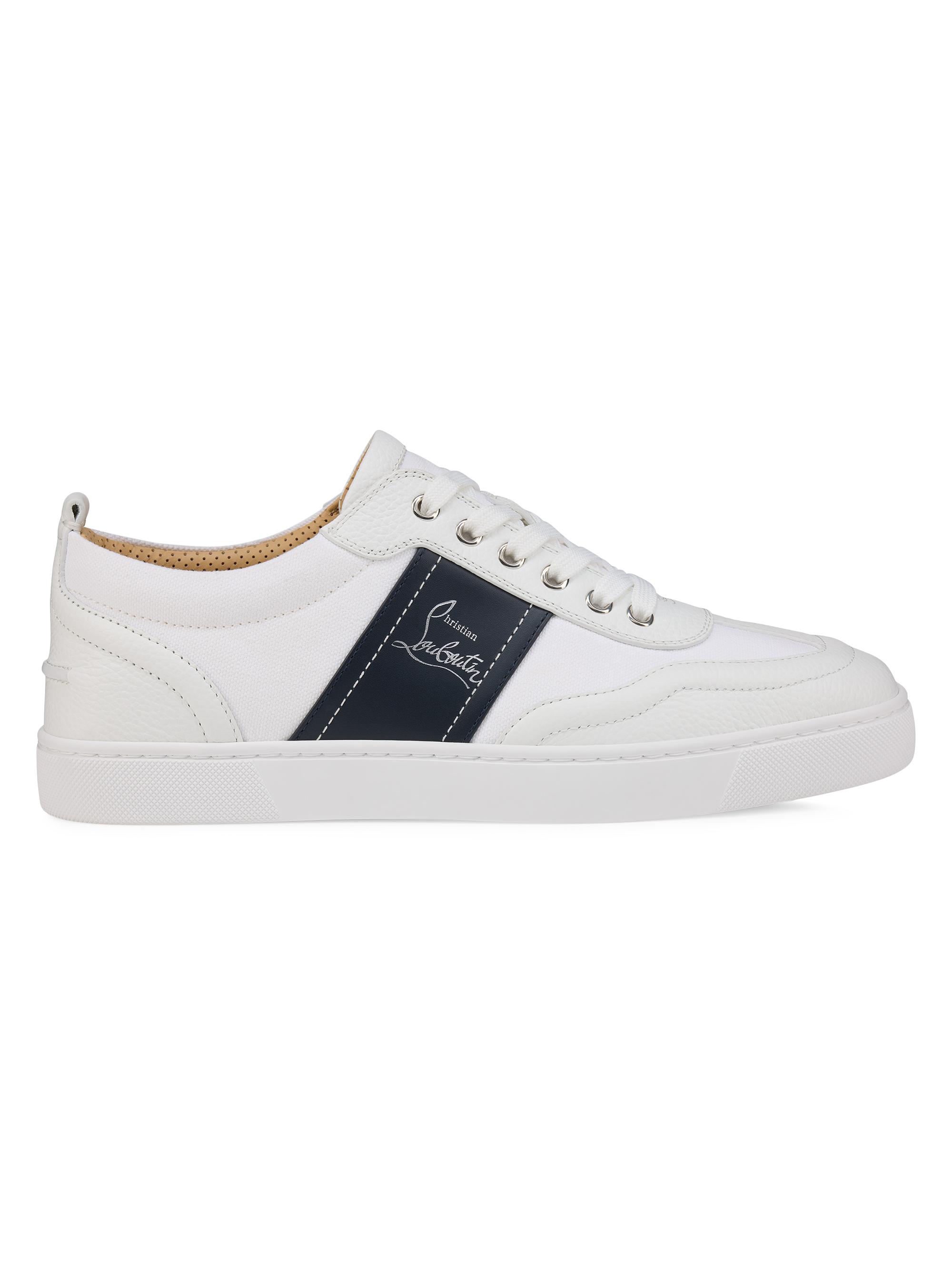 Christian Louboutin Men's Retero Leather Low Top Sneakers - White Navy