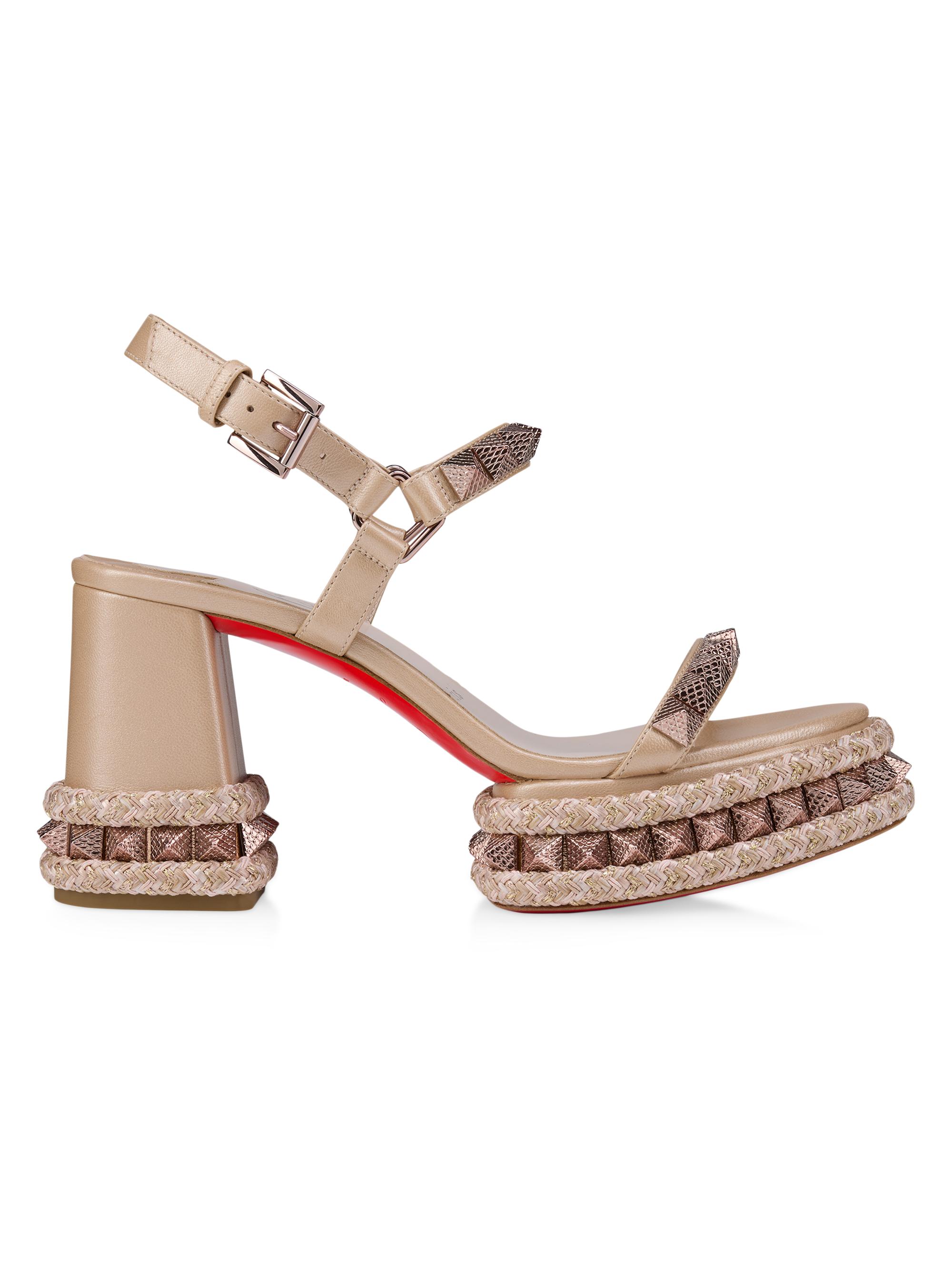 Christian Louboutin Superaclou 85MM Leather Sandals | Saks Fifth