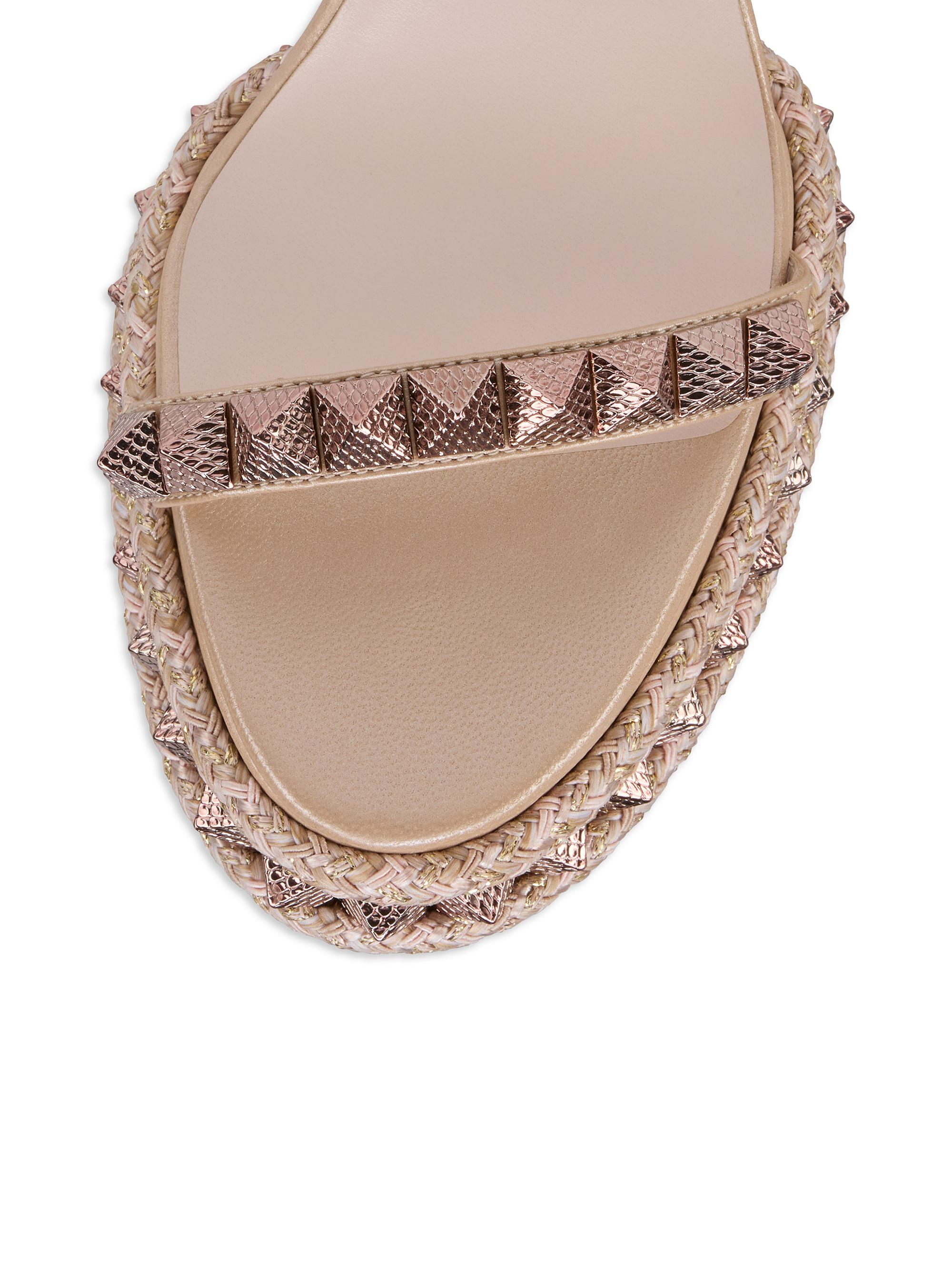 Christian Louboutin Superaclou 85MM Leather Sandals | Saks Fifth